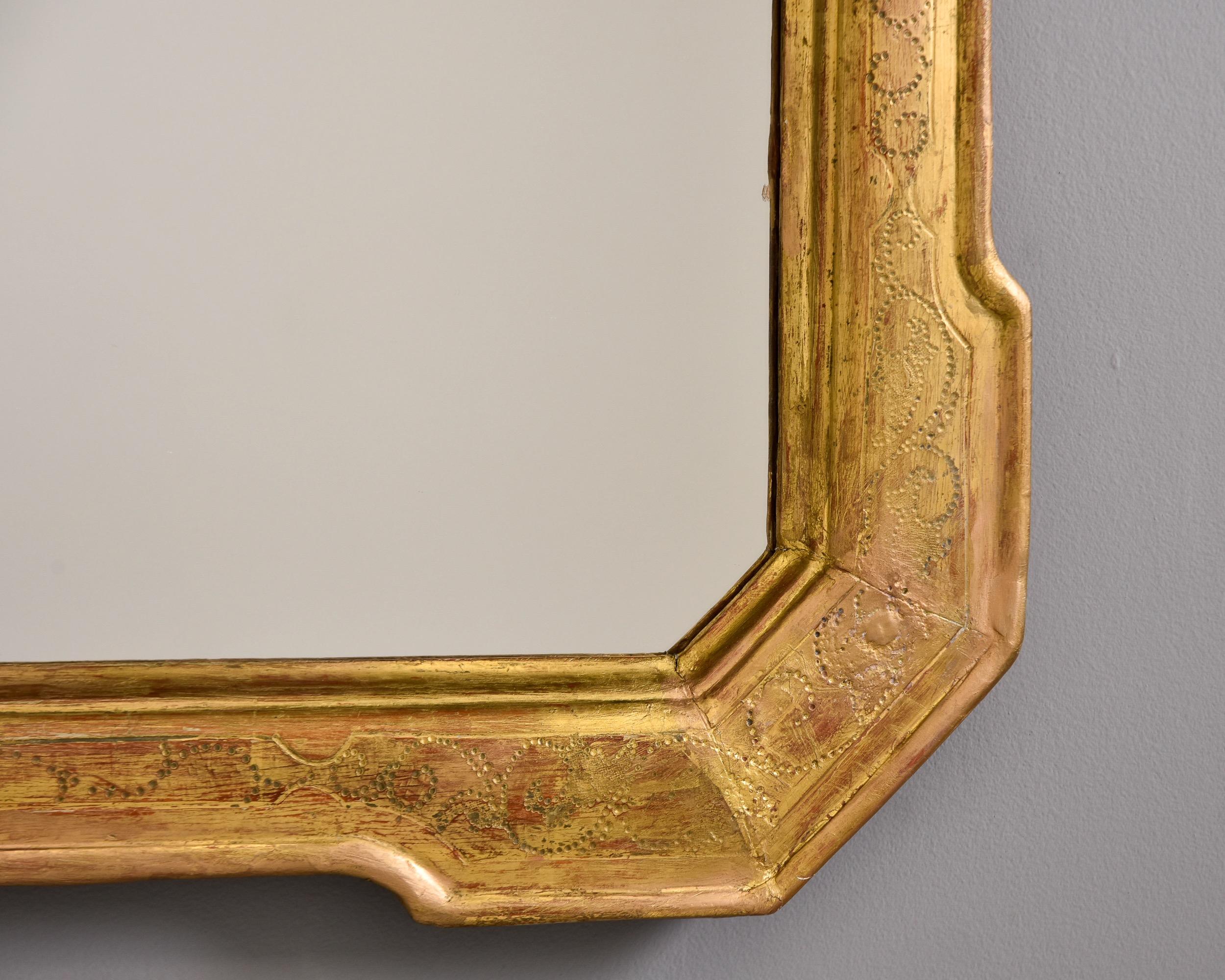 A.C.I.C. Miroir à cadre doré sculpté du 19ème siècle en vente 1