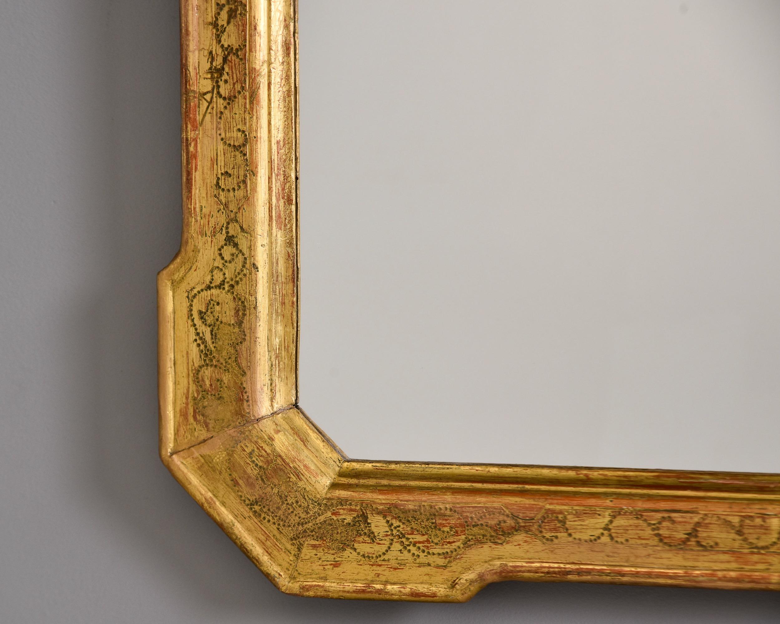 A.C.I.C. Miroir à cadre doré sculpté du 19ème siècle en vente 2