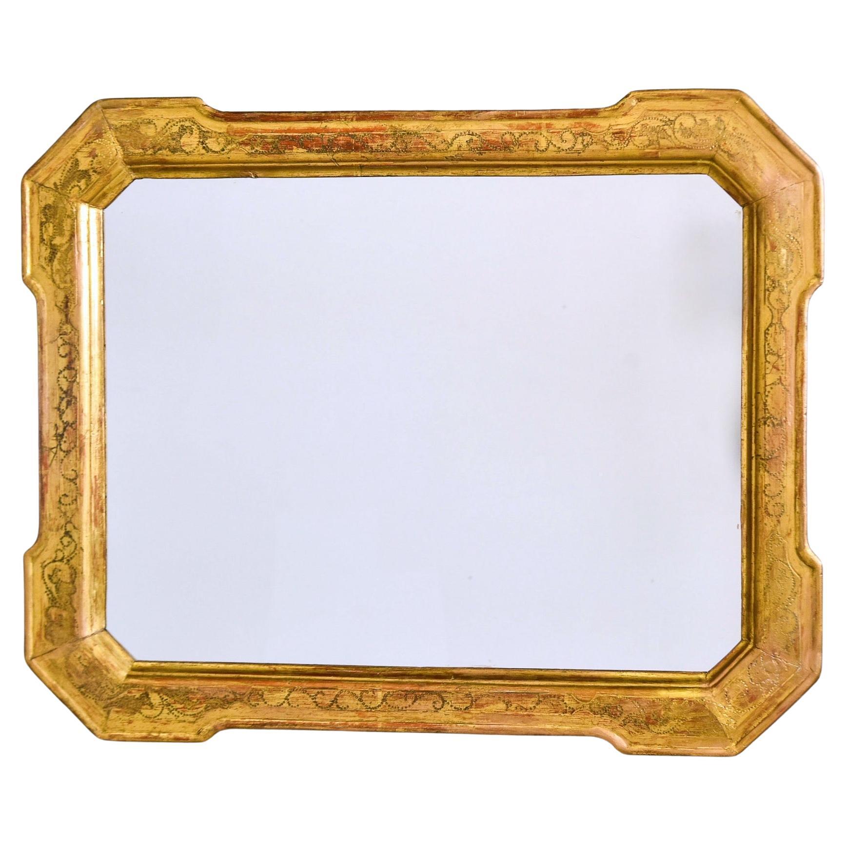 19th C Italian Carved Gilt Frame Mirror