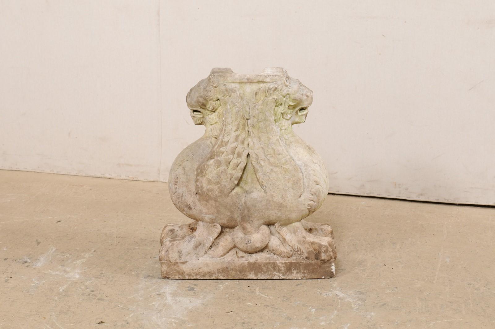 19th C. Italian Carved Marble Fragment of Griffins, Makes a Great Table Base In Good Condition In Atlanta, GA