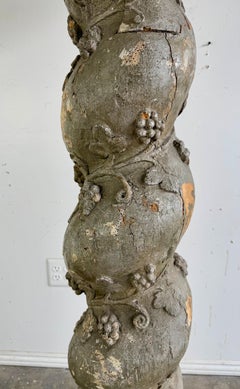 19th Century Italian Baroque Floor Lamp with Distressed Wood Base