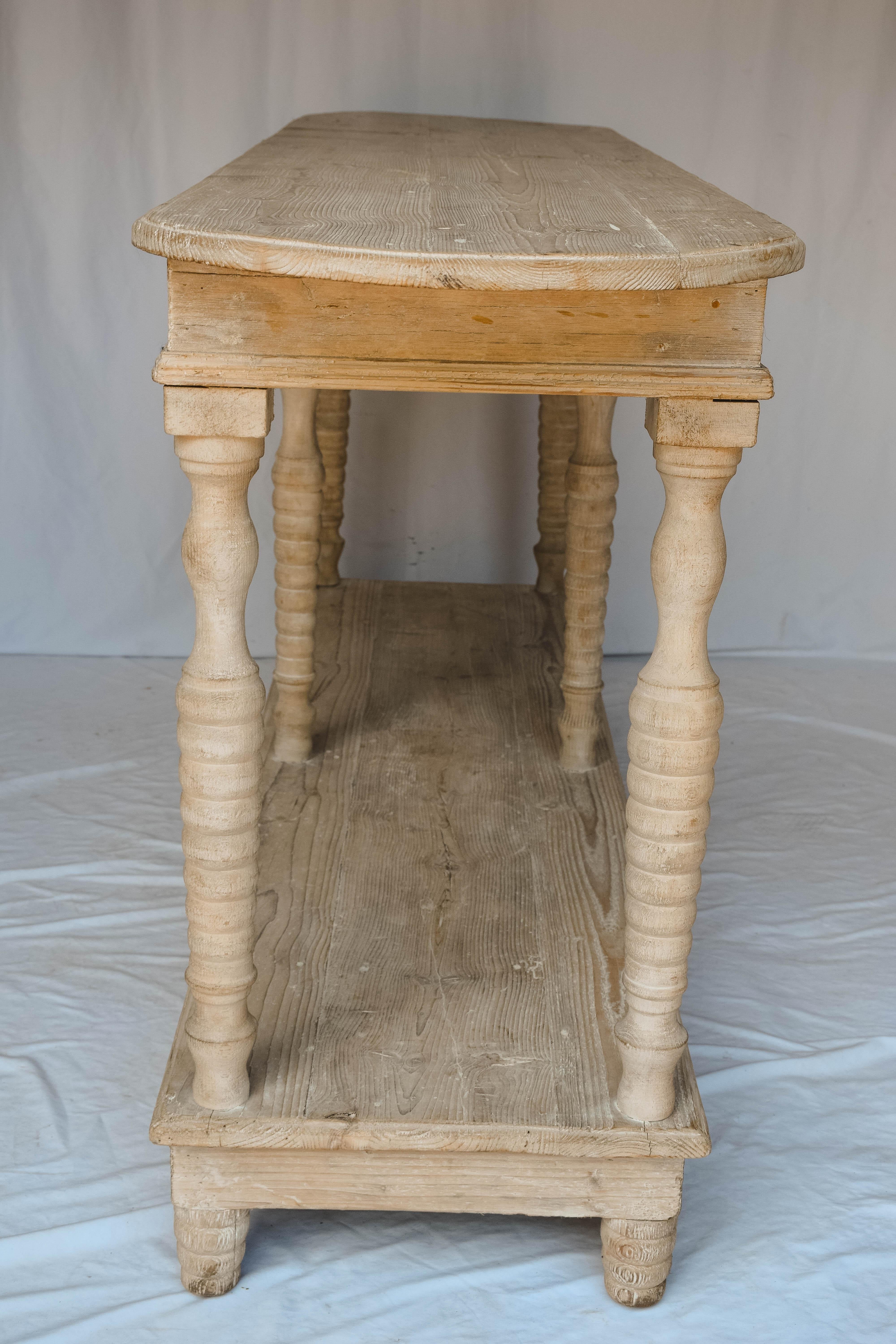19th Century 19th C. Italian Console Table in Abete Wood