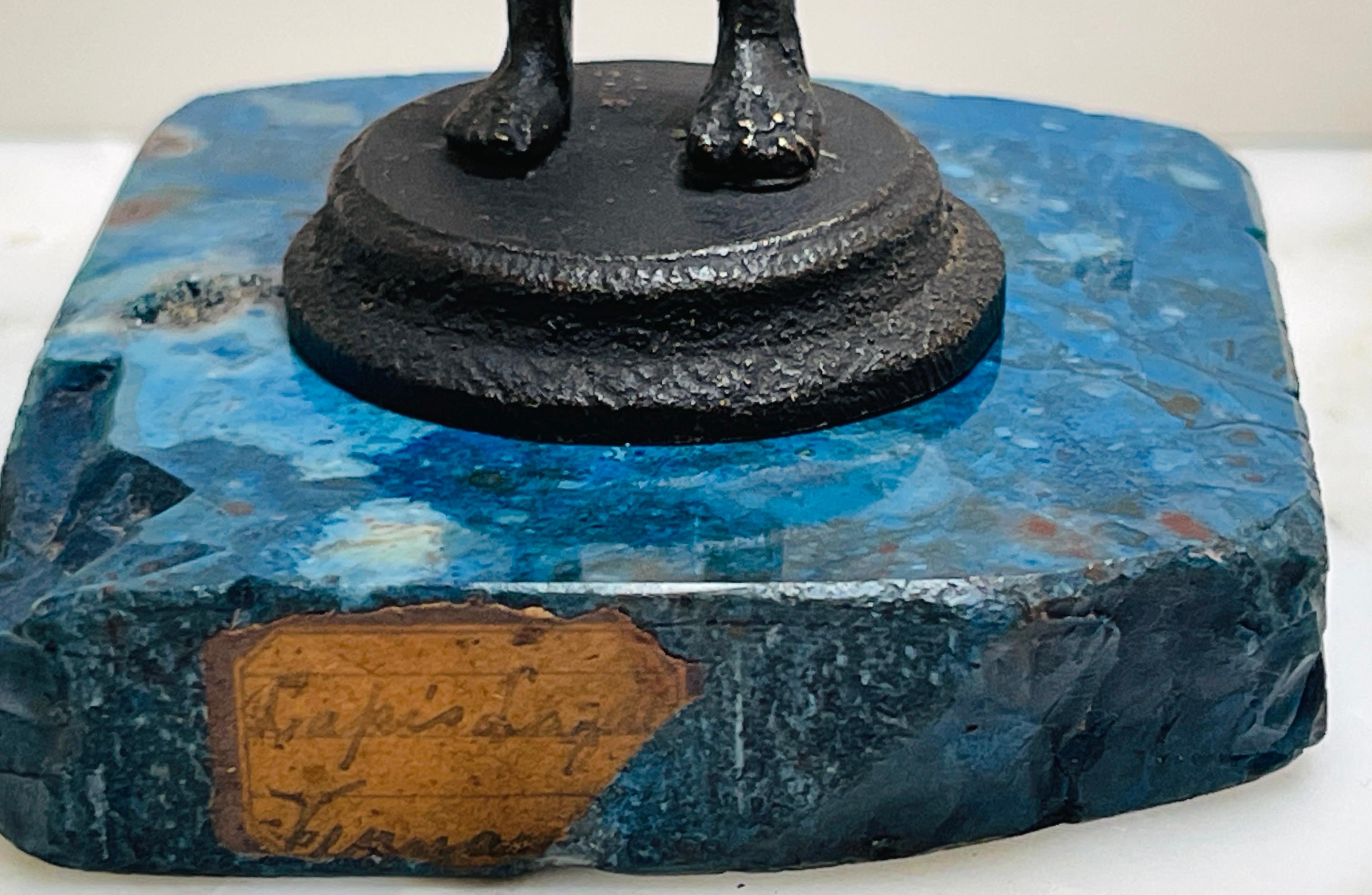Moulage Athlète nu du 19ème siècle du Grand Tour italien sur socle en lapis et lazuli en vente