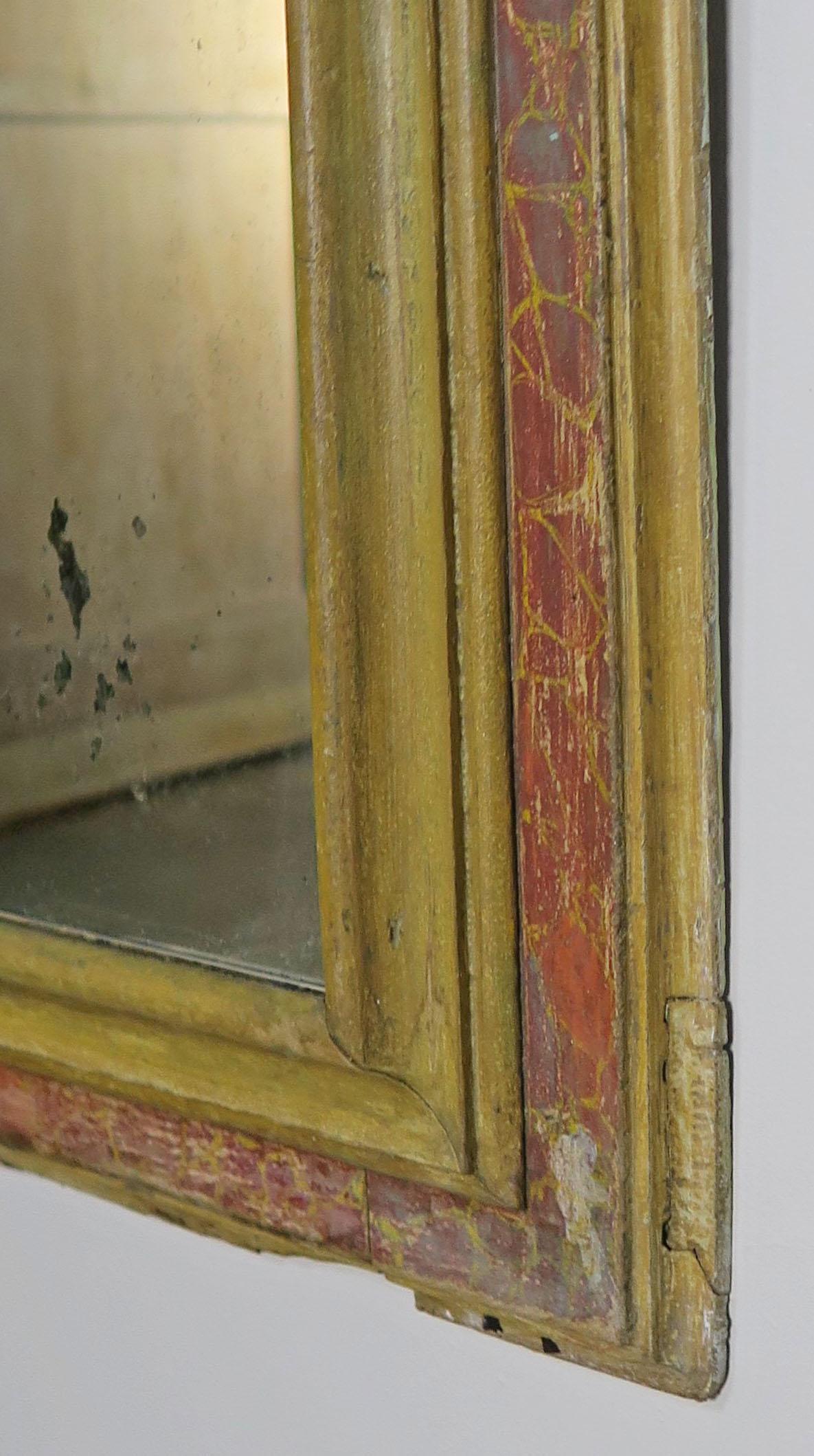 Wood 19th Century Italian Faux Marble Painted Mirror For Sale