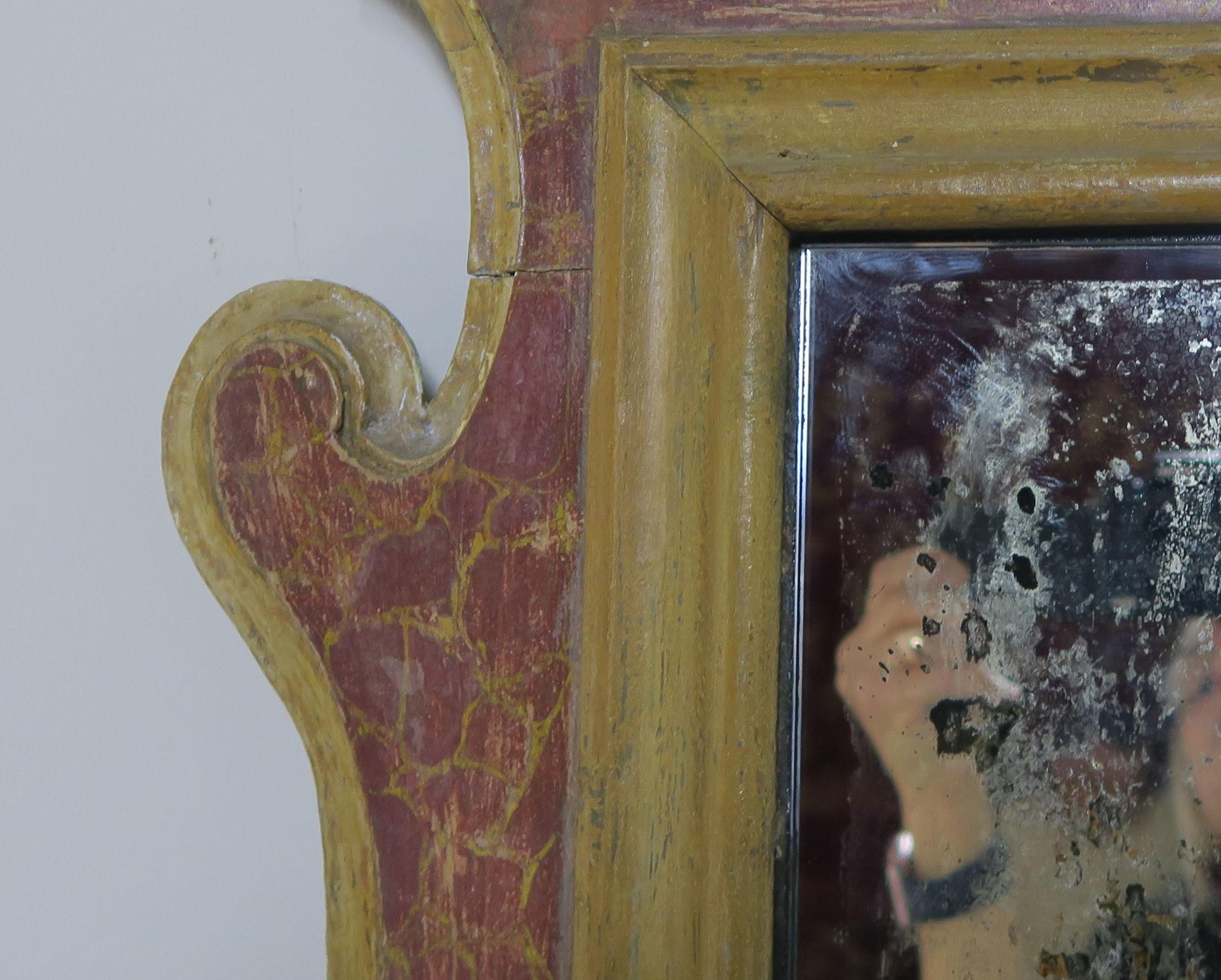 19th Century Italian Faux Marble Painted Mirror For Sale 2