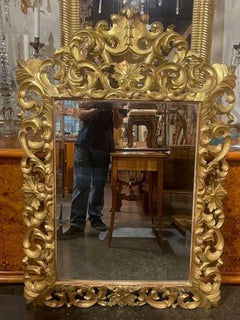 19th c. Italian Florentine Carved Giltwood Mirror