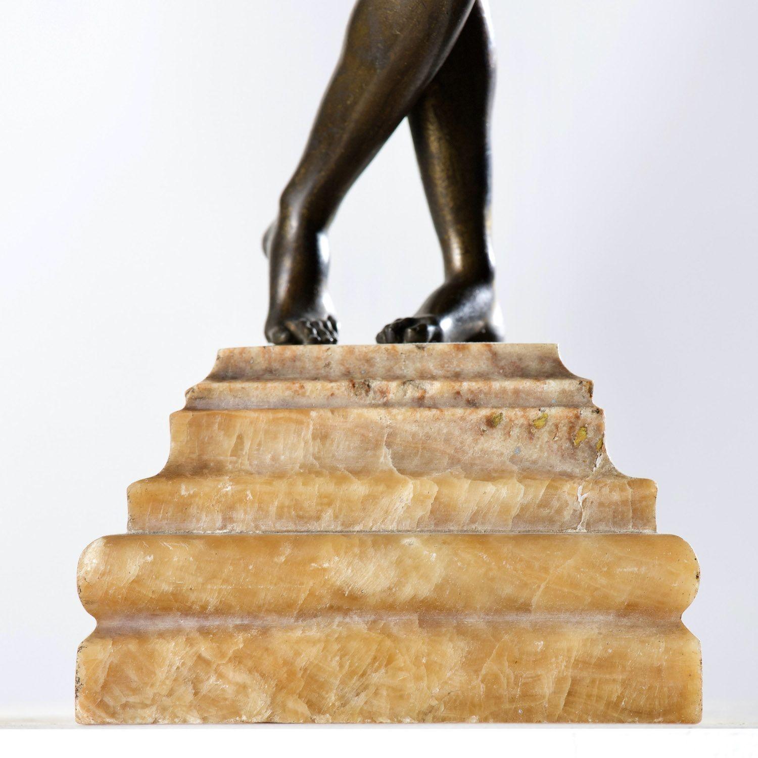 19th c. Italian Gilt Bronze Apollo Figure on Alabaster Base For Sale 6