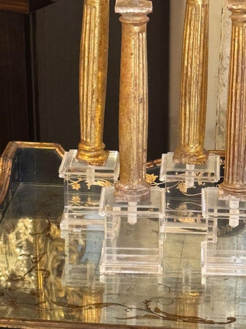 19. Jahrhundert. Italienische Giltwood-Säulen im Zustand „Gut“ im Angebot in Dallas, TX