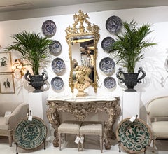 19th c. Italian Gold Leaf Mirror with Original Mirror Plate