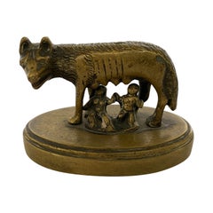bronze de Romulus et Remus avec la louve:: datant du 19ème siècle et datant du Grand Tour d'Italie