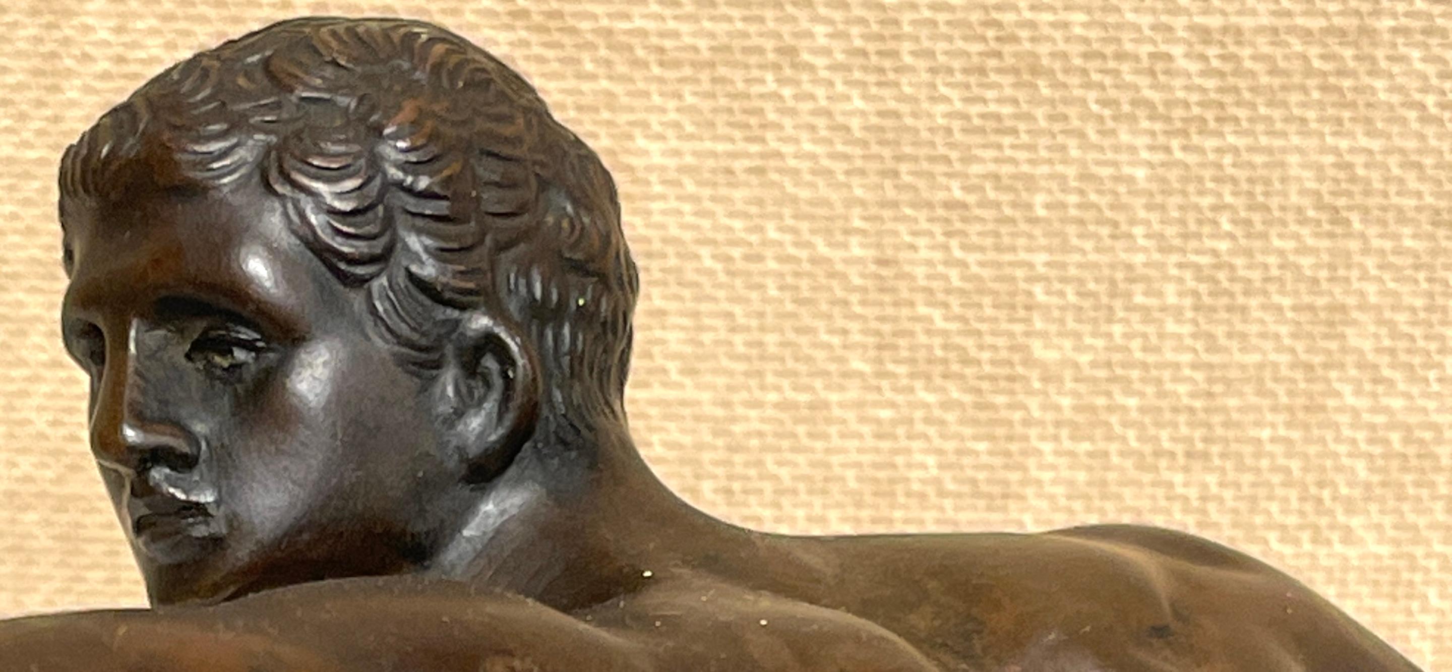 19th C. Italian Grand Tour Bronze of the Gladiator, After the Roman Antique For Sale 6