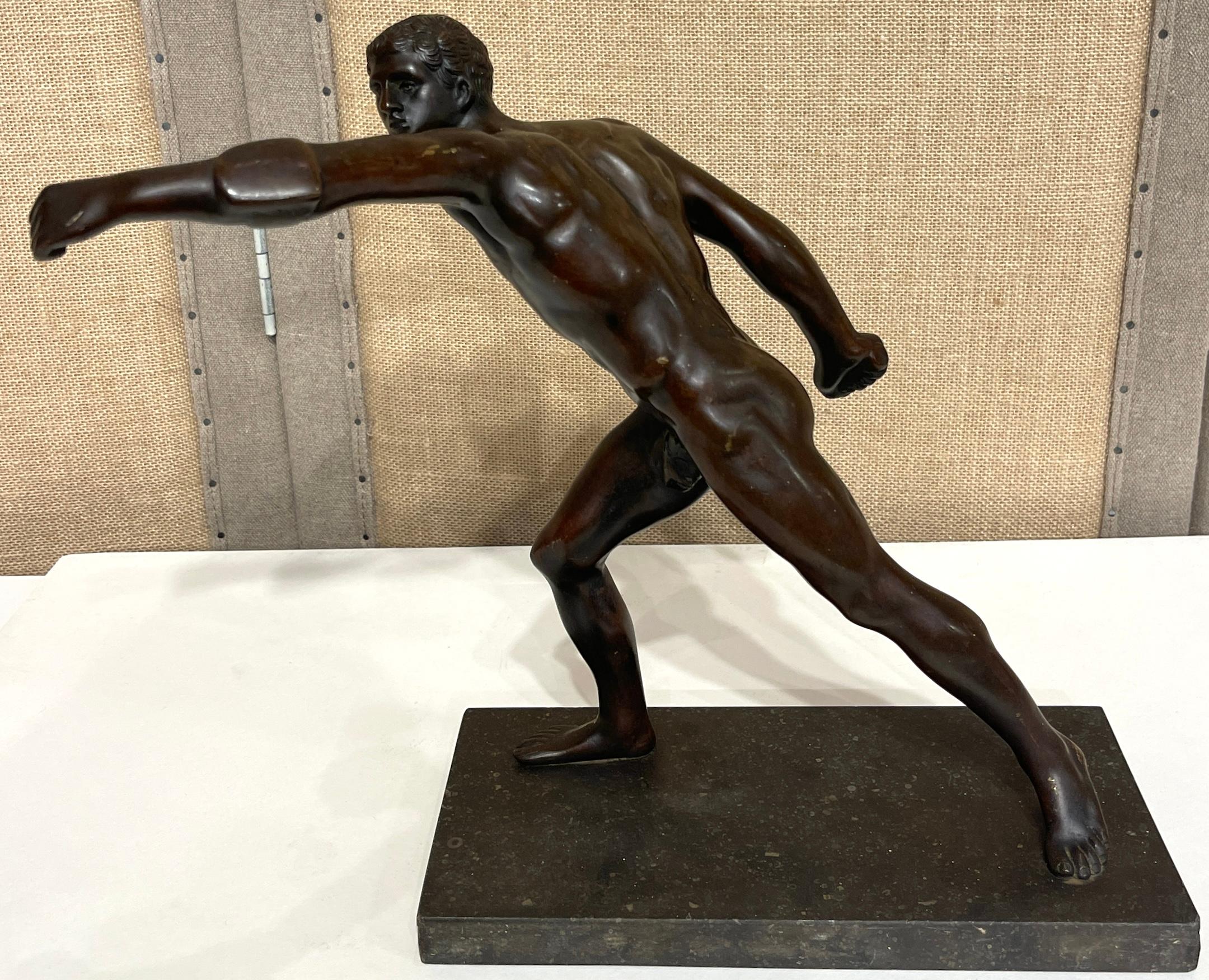 19th-century Italian Grand Tour Bronze of the Gladiator, After the Roman Antique
Attributed to the Naples Foundry, late 19th century

This fine 19th-century Italian Grand Tour bronze sculpture, attributed to the Naples Foundry, is a captivating