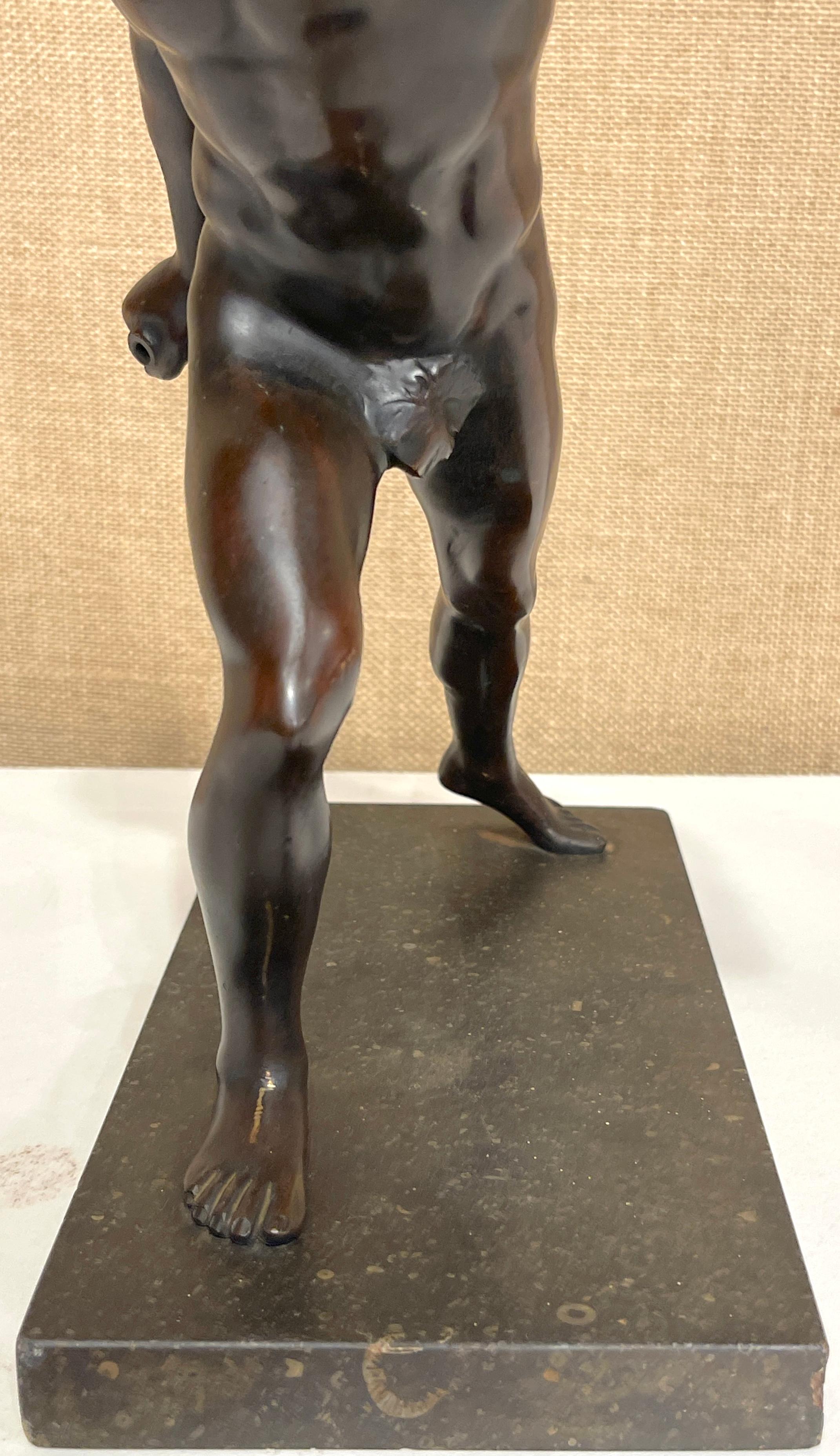 19th Century 19th C. Italian Grand Tour Bronze of the Gladiator, After the Roman Antique For Sale