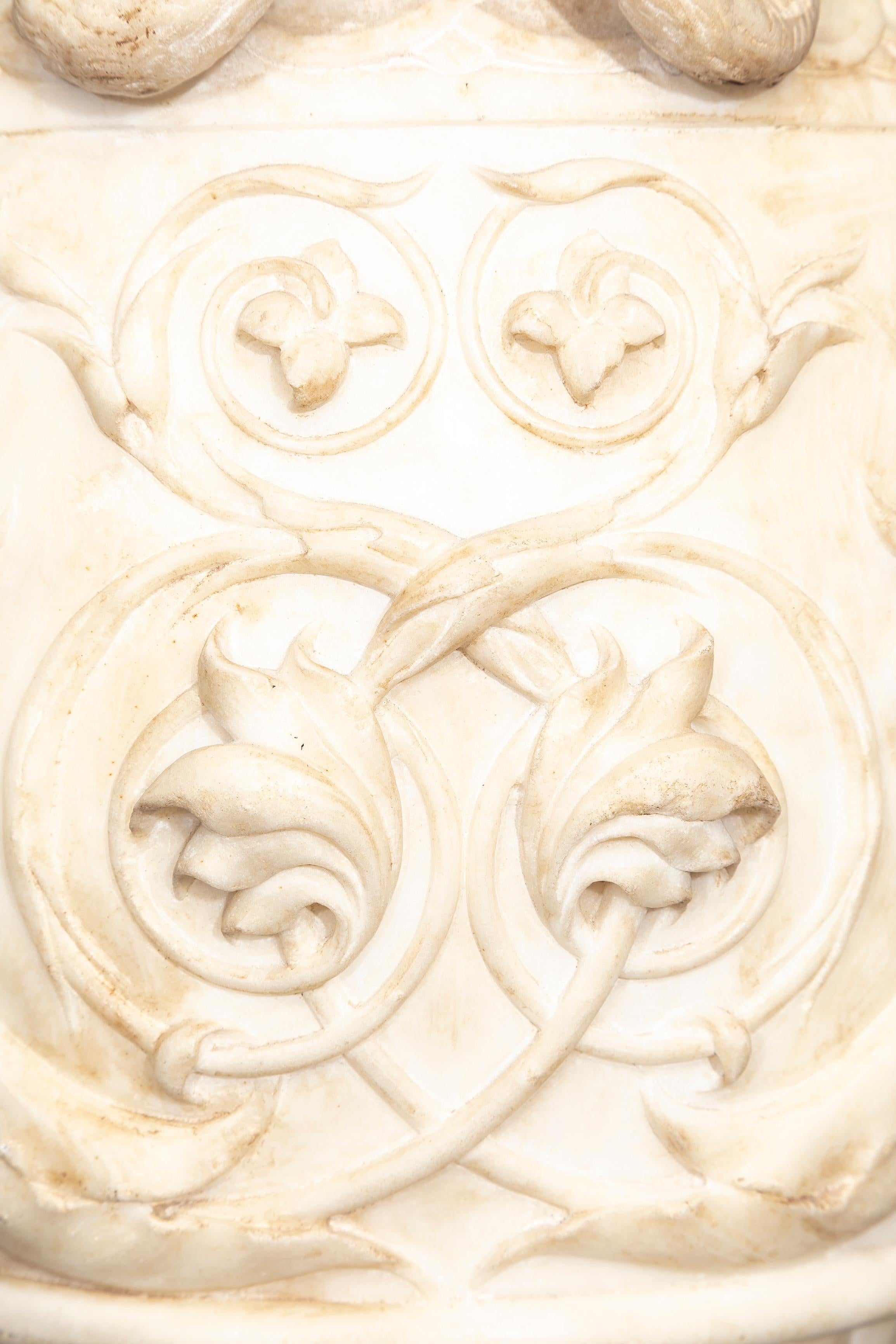 19th C. Italian Grand Tour Carrara Marble Double-Handled Urn on Lion's Paw Base For Sale 8