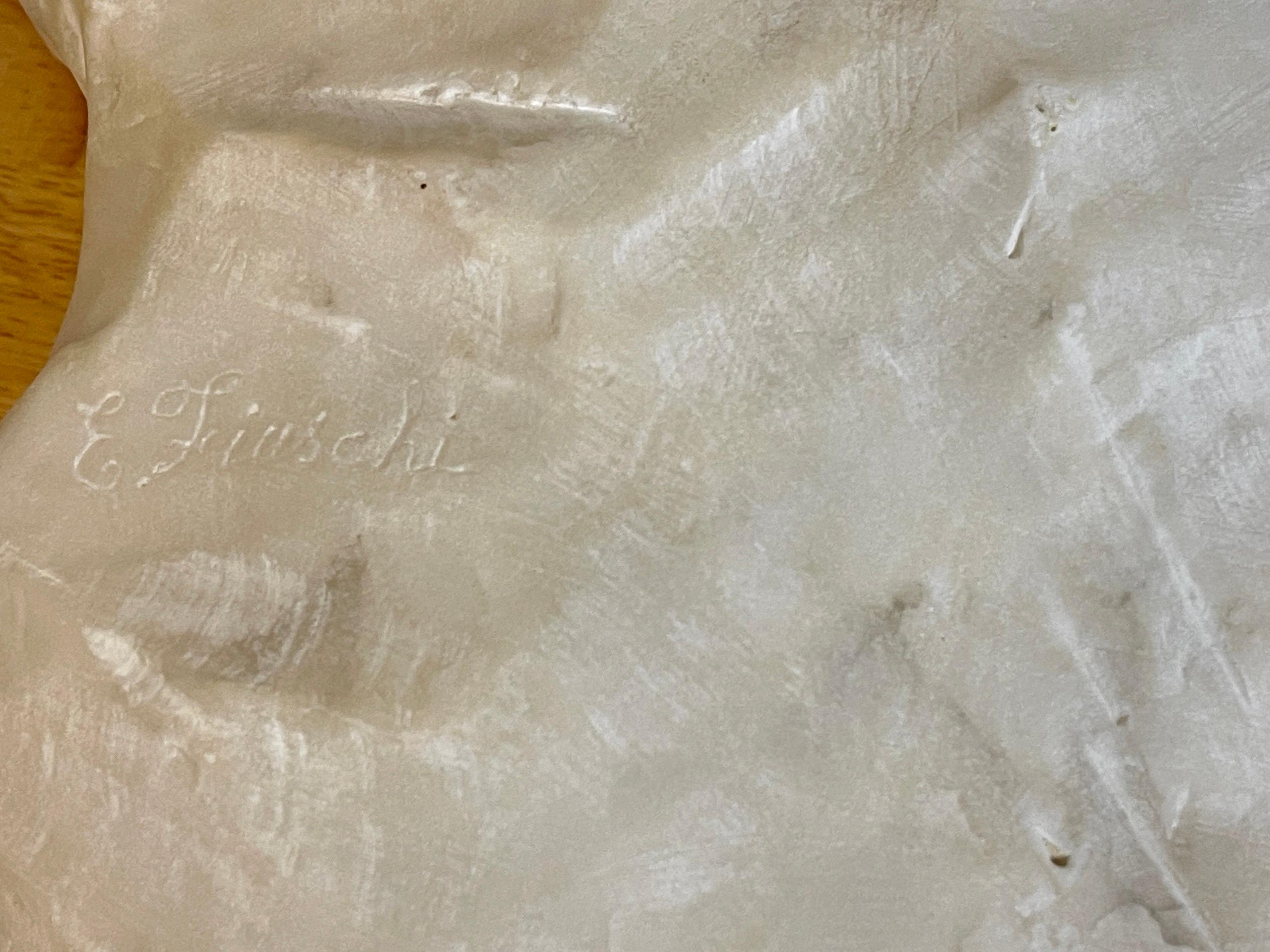 19th C. Italian Marble Relief of Romeo & Juliet, Signed E. Fiaschi, with Base For Sale 10