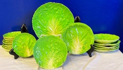 19th-C. Italian Napoli Lettuceware in the Manner of Dodie Thayer, S/16