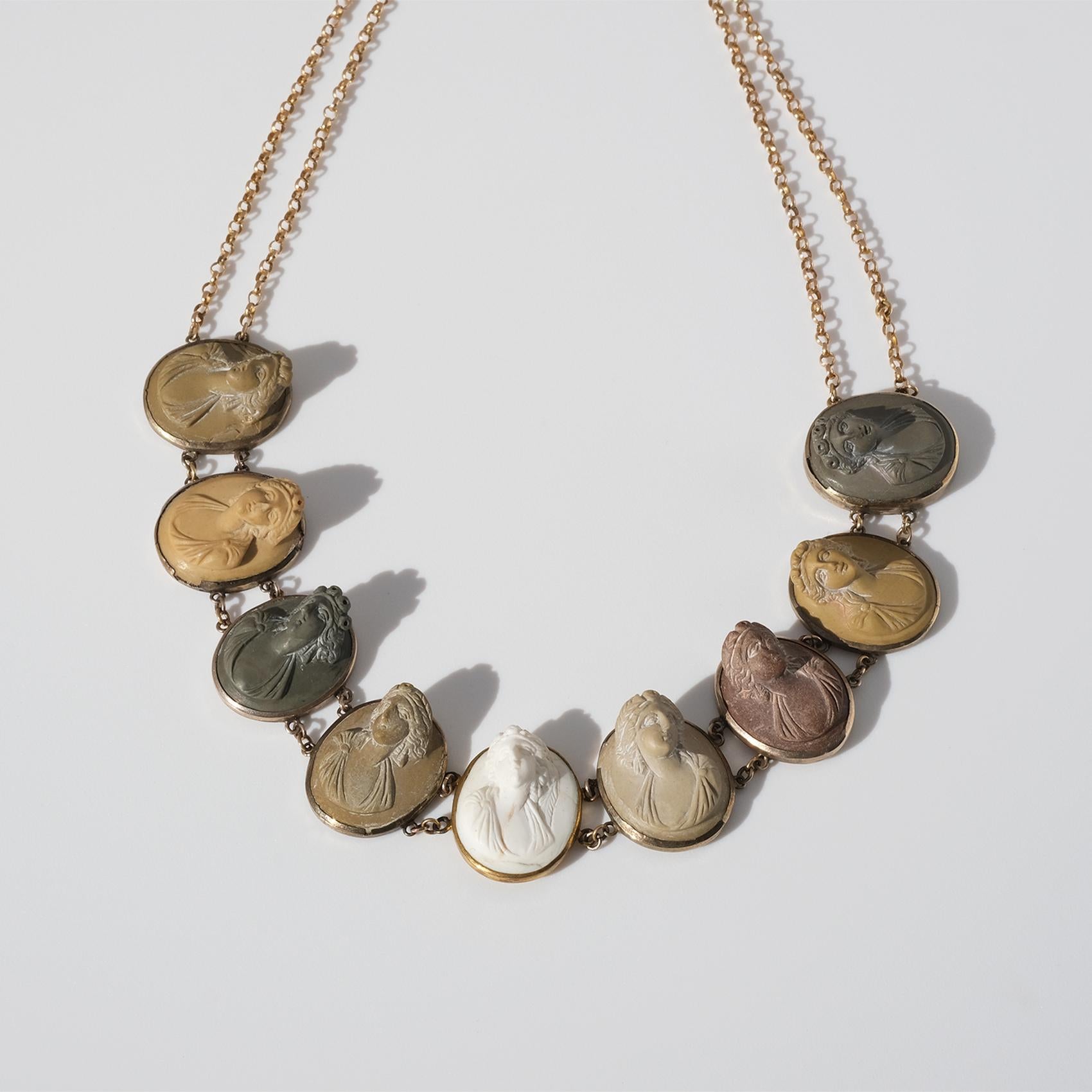 The necklace radiates history and mystery. The lava rocks follow the colors of nature, being beige, olive green, different shades of grey, earth red and white and will be a perfect match to a summer khaki-look.   

Have you seen the bracelet that
