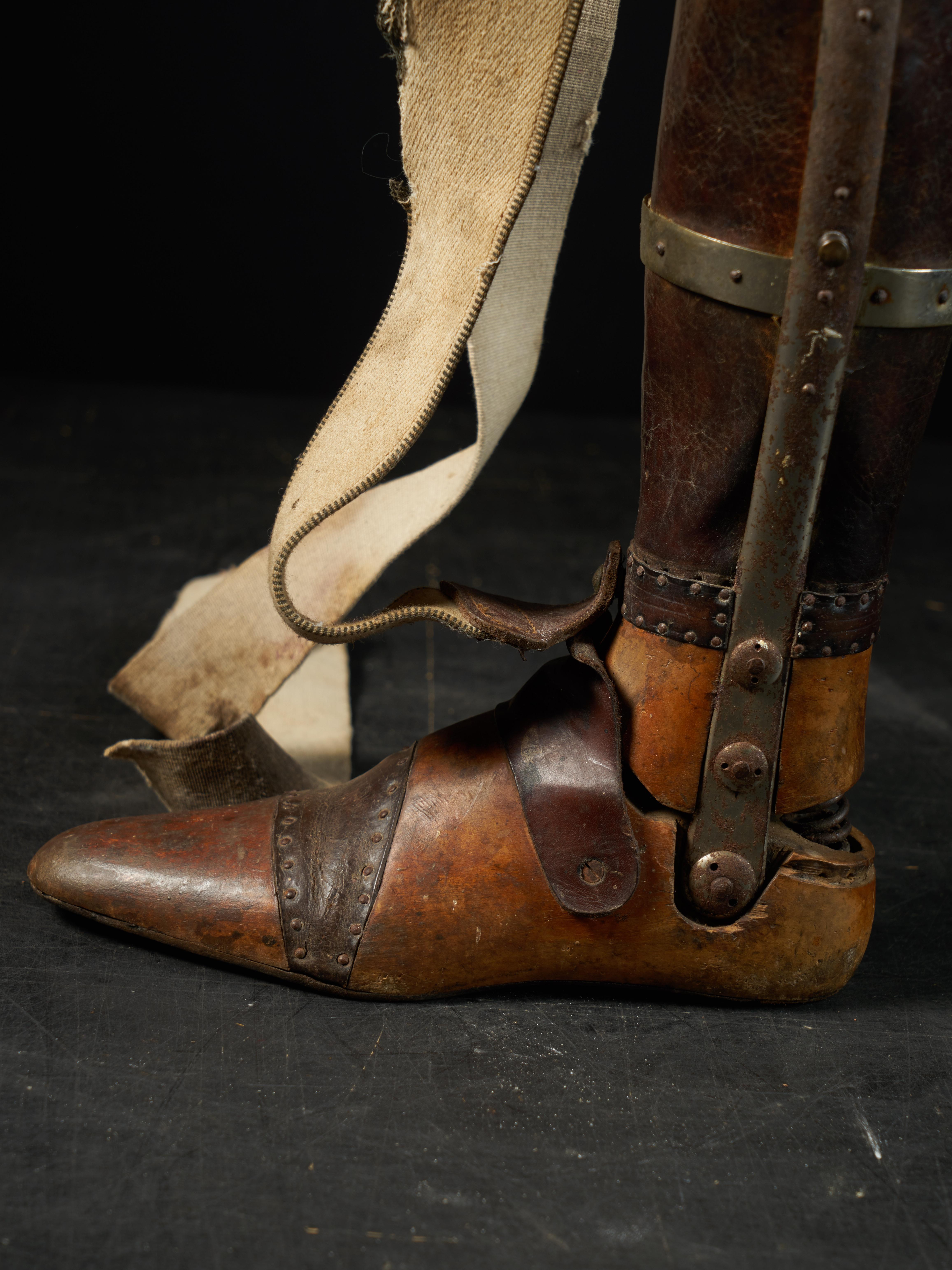 19th Century, Italian Original Wooden Prosthetic Leg 5