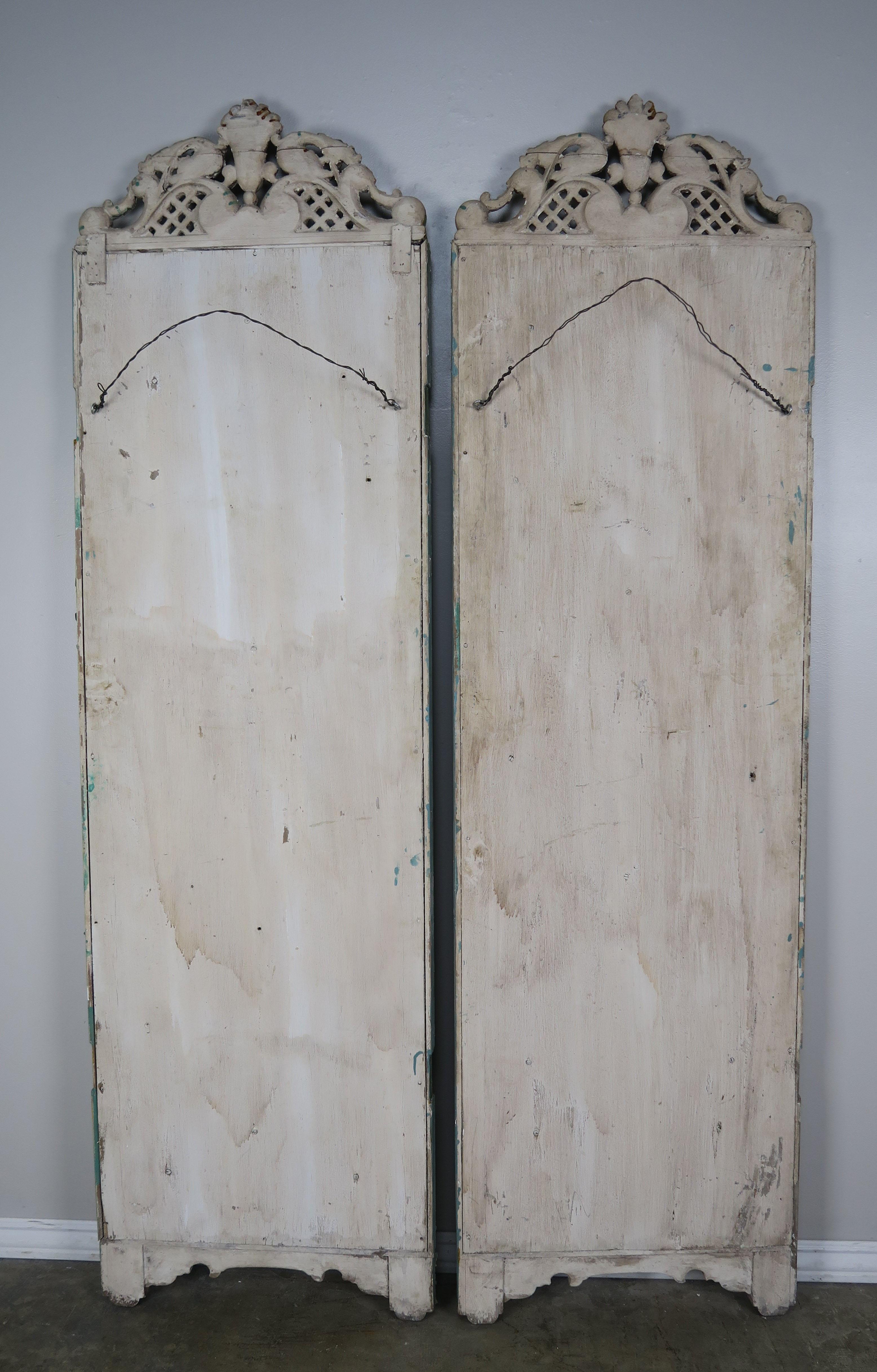 19th Century Italian Painted Carved Wood Panels, Pair 8