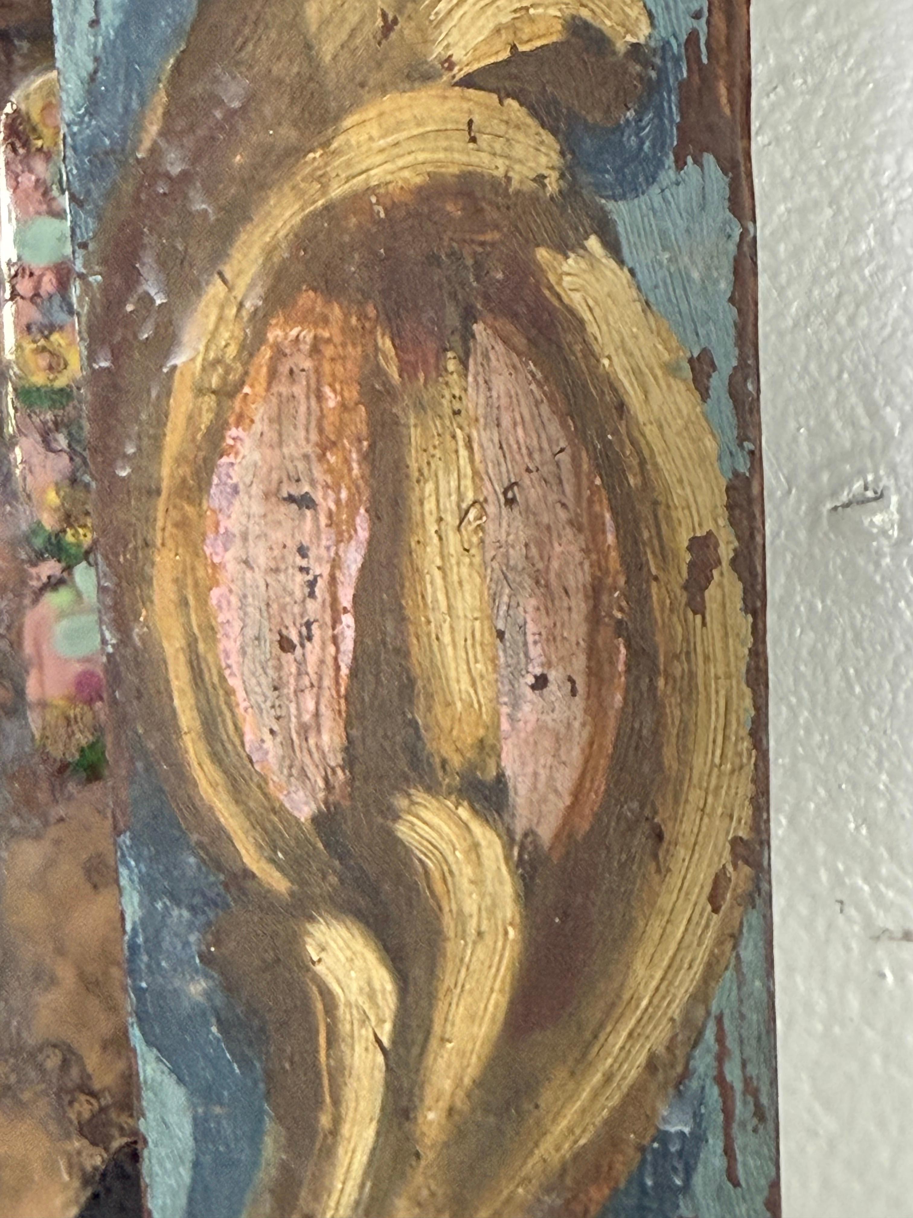 19th C. Italian Painted Mirror For Sale 1