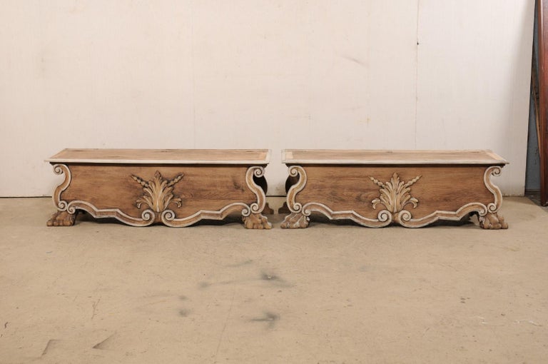 Paire De Bancs Anciens Espagnols – Style Charles IV – Acajou – XVIIIe