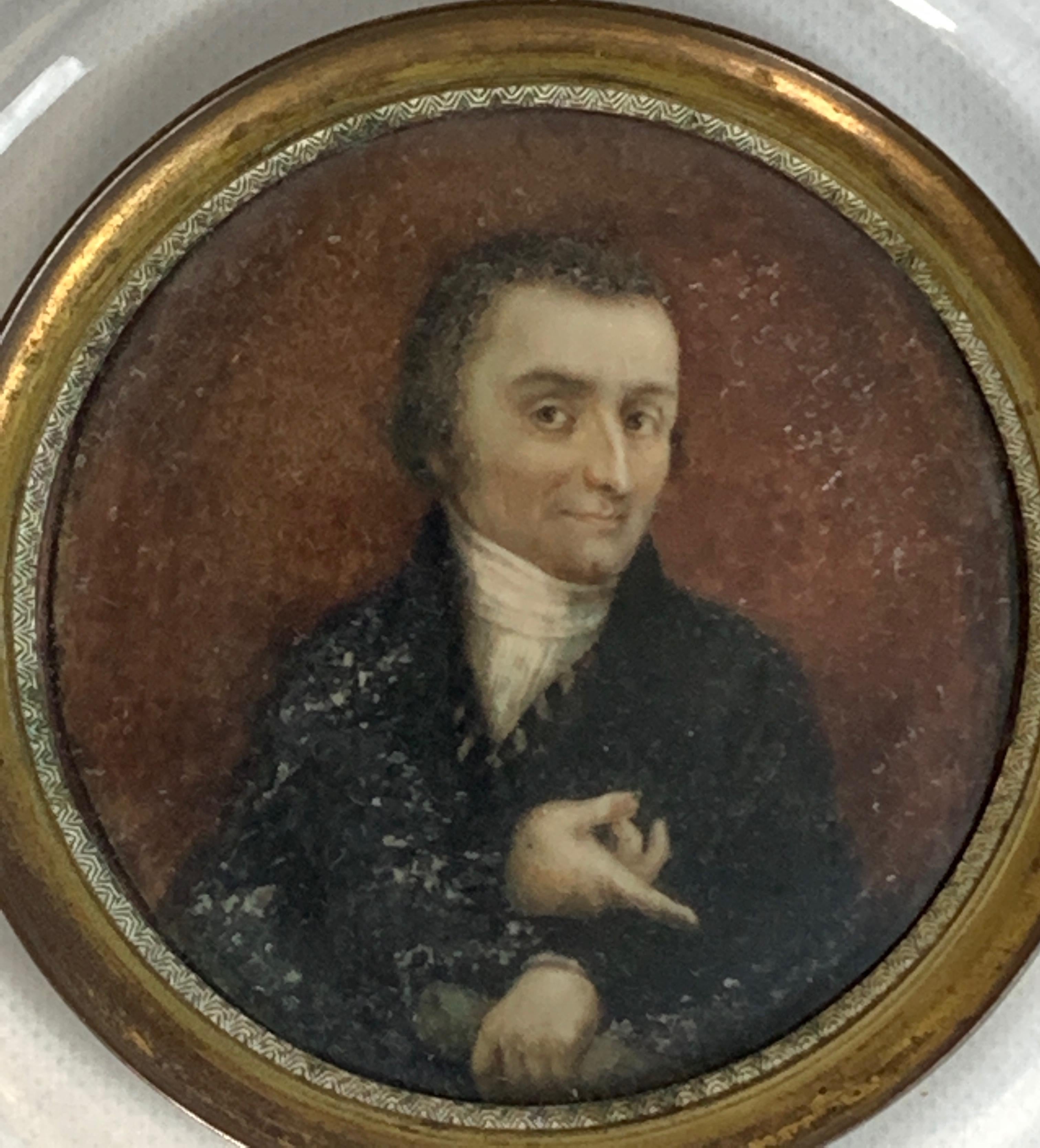 19th Century Italian Portrait Miniature In Good Condition In Kilmarnock, VA