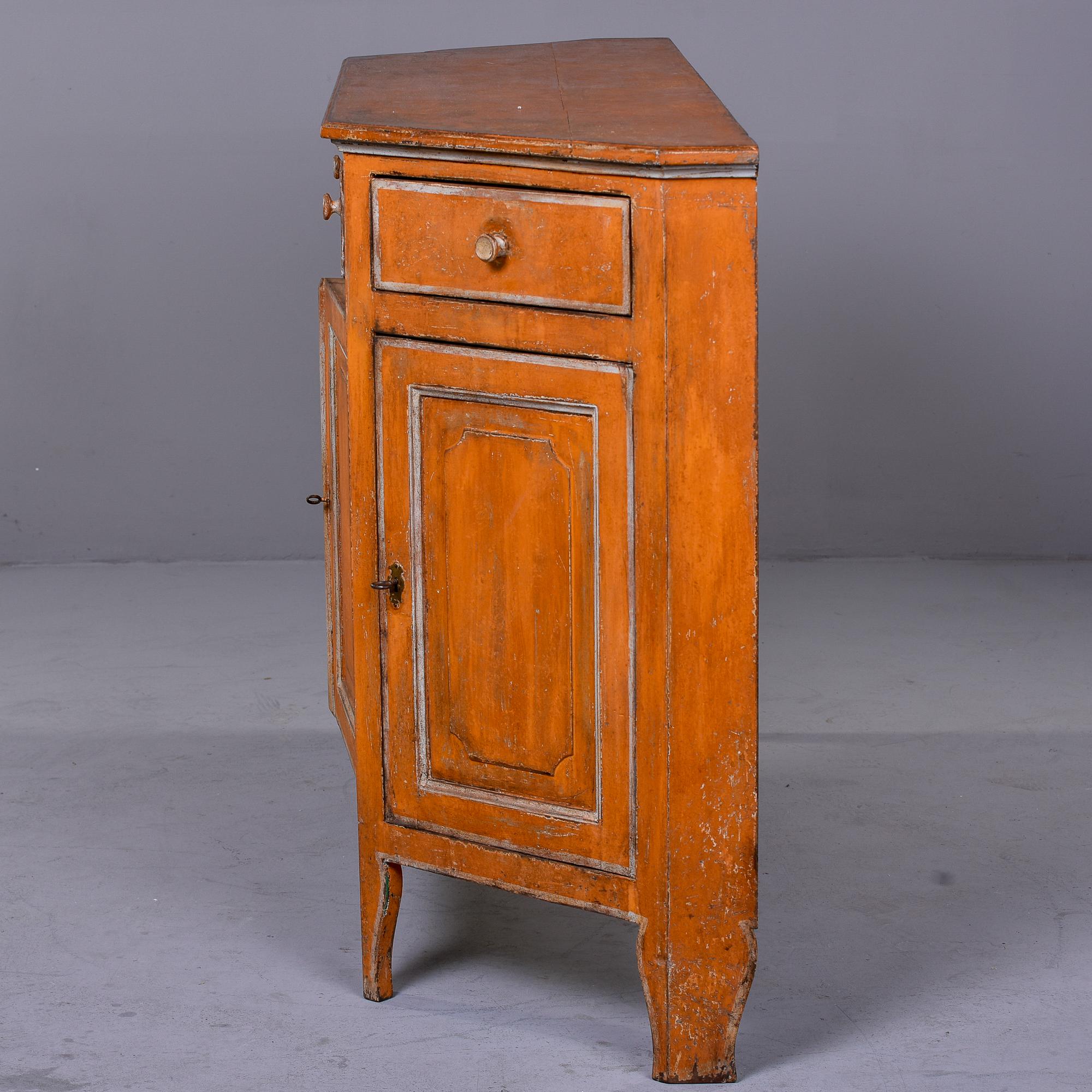 19th C Italian Pumpkin Color Painted Buffet 4