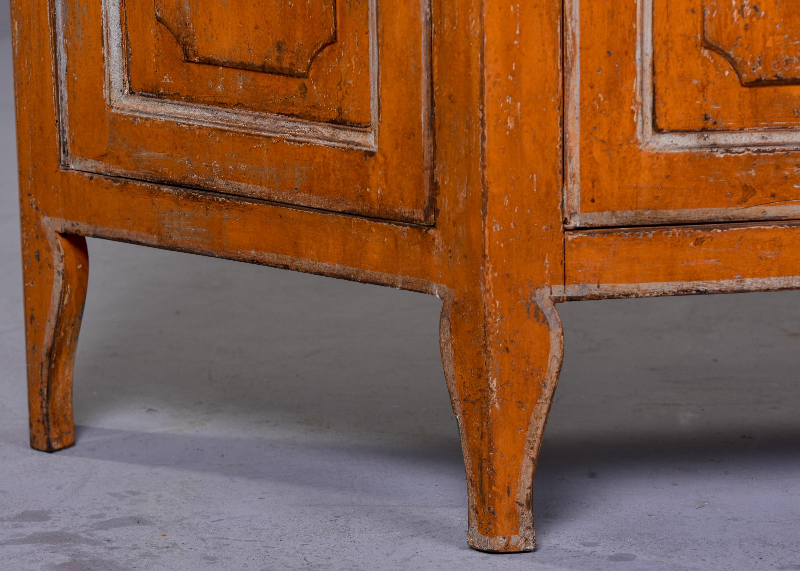 19th C Italian Pumpkin Color Painted Buffet 2