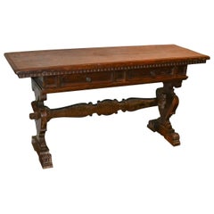 19th Century Italian Renaissance Walnut Console