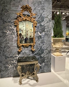 Rococo Giltwood Mirror with Original Plate, Italian, Circa 1820