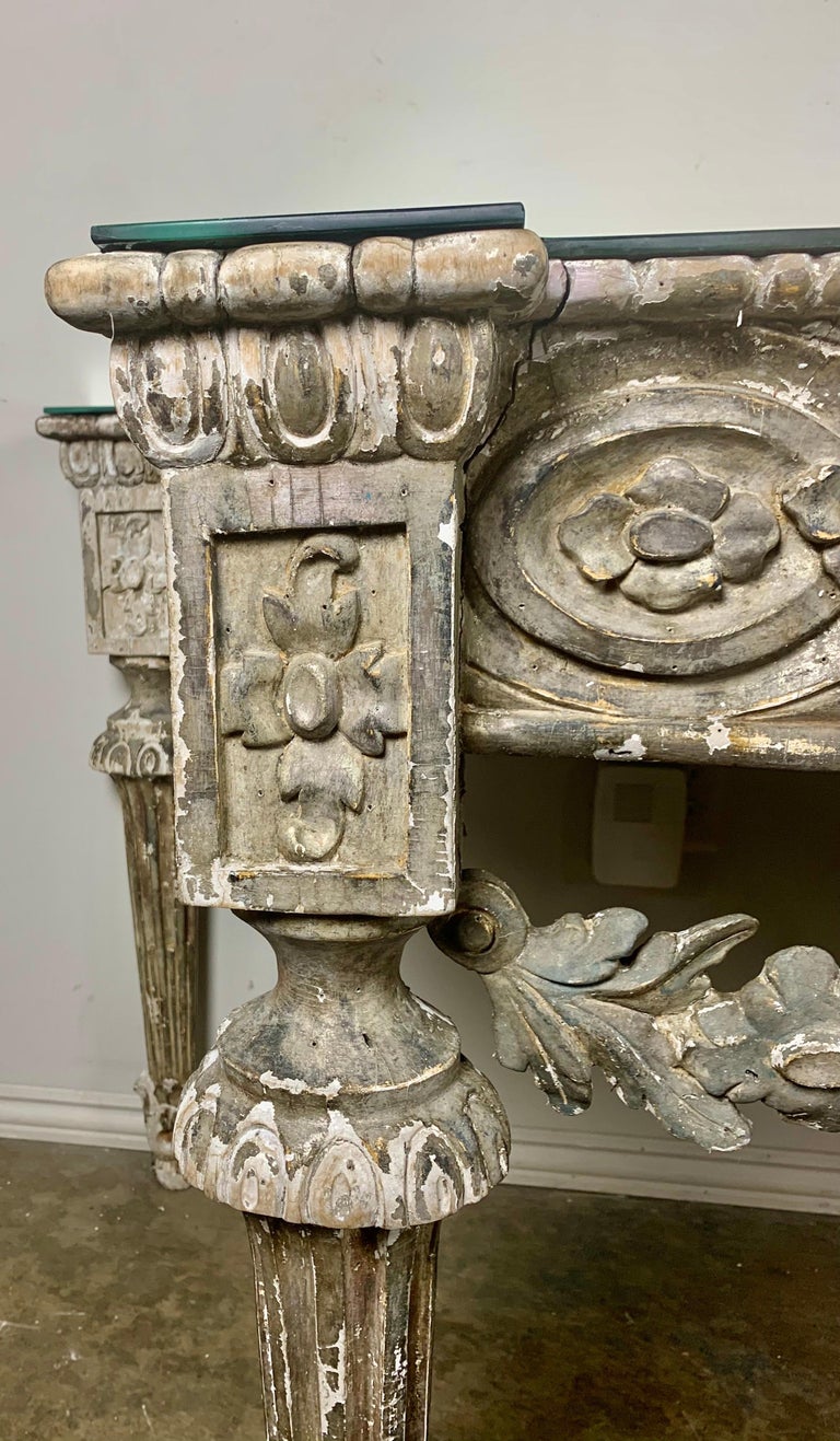 19th Century Italian Rococo Style Console with Mirrored Top For Sale at ...