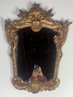 19th Century Italian Rococo Mirror with Gilded Wood Frame