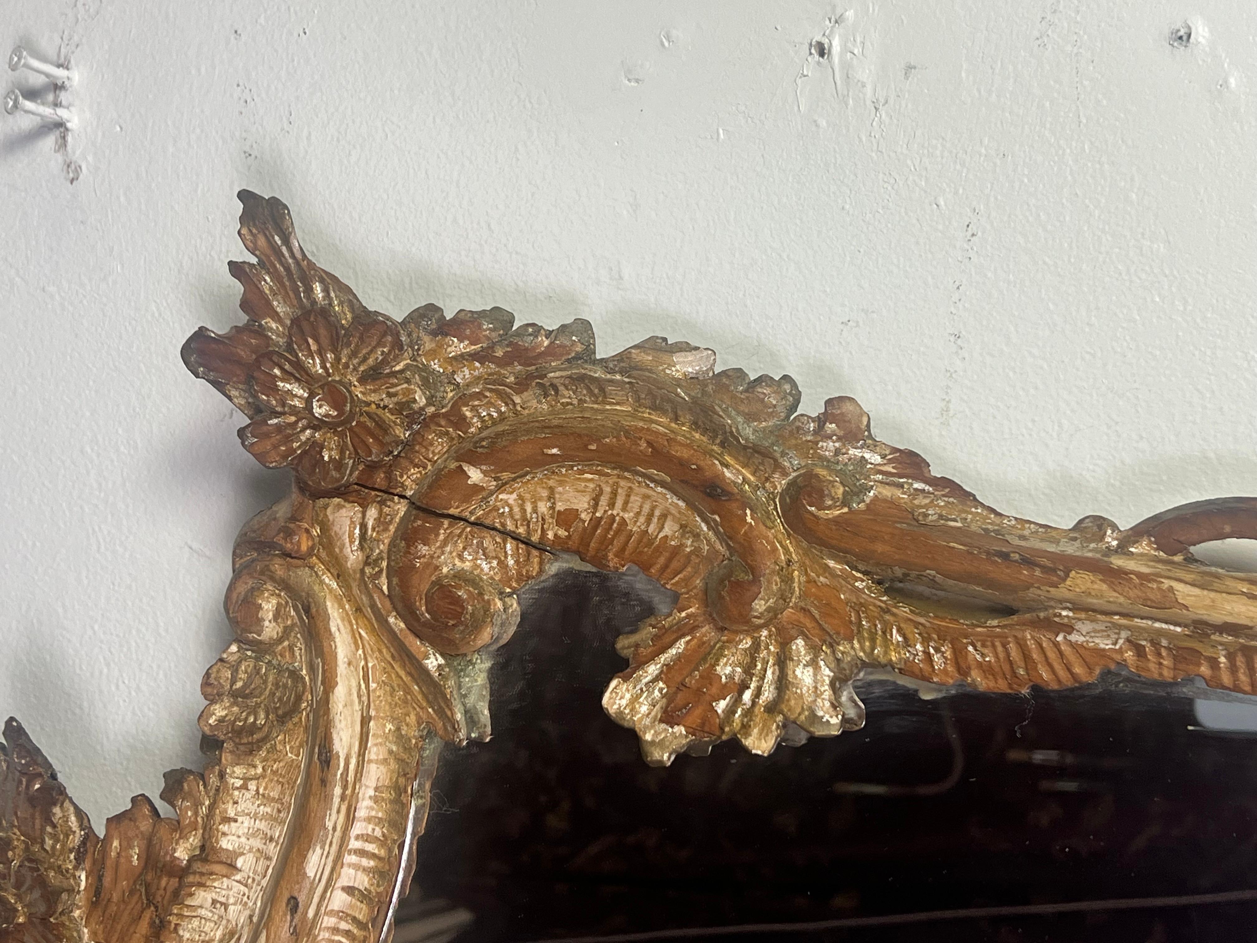 19th C. Italian Rococo Style Mirror For Sale 1