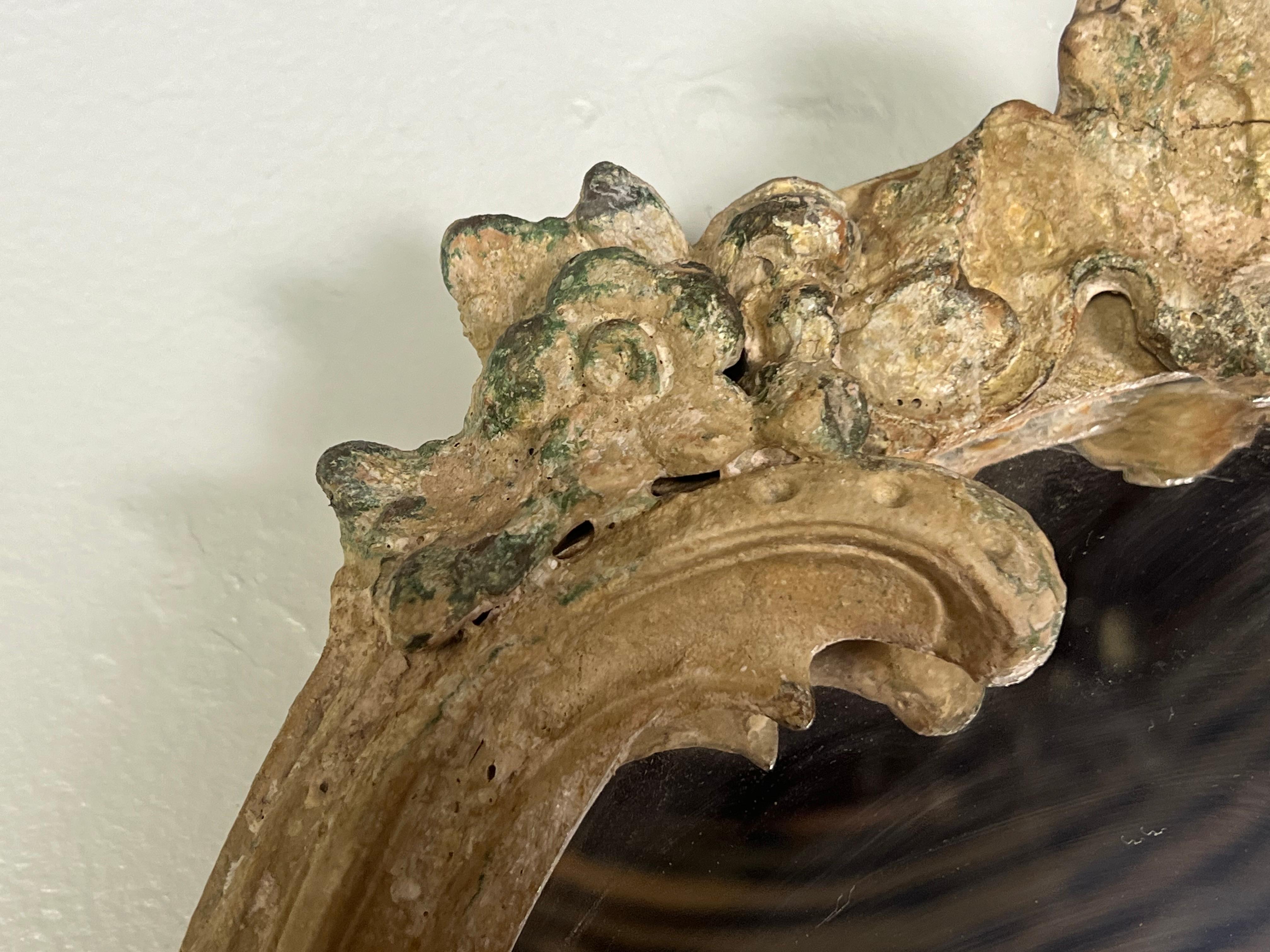 19th C. Italian Rococo Style Mirror w/ Attached Shelf 1