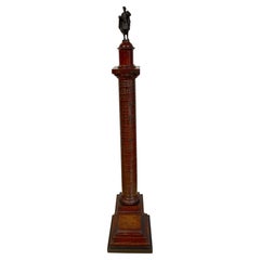 19th C Italian Rosso Antico Marble Model of Trajan's Column