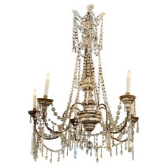 19th c. Italian Silverleaf Wood and Crystal Chandeliers