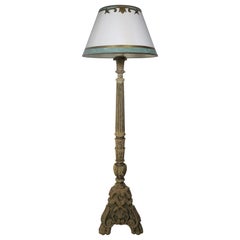 19th Century Italian Standing Lamp with Parchment Shade