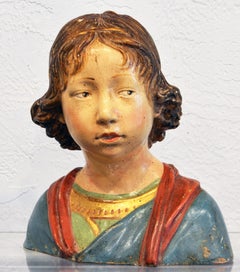 19th C. Italian Terracotta Bust of a Young Boy After Andrea Della Robbia