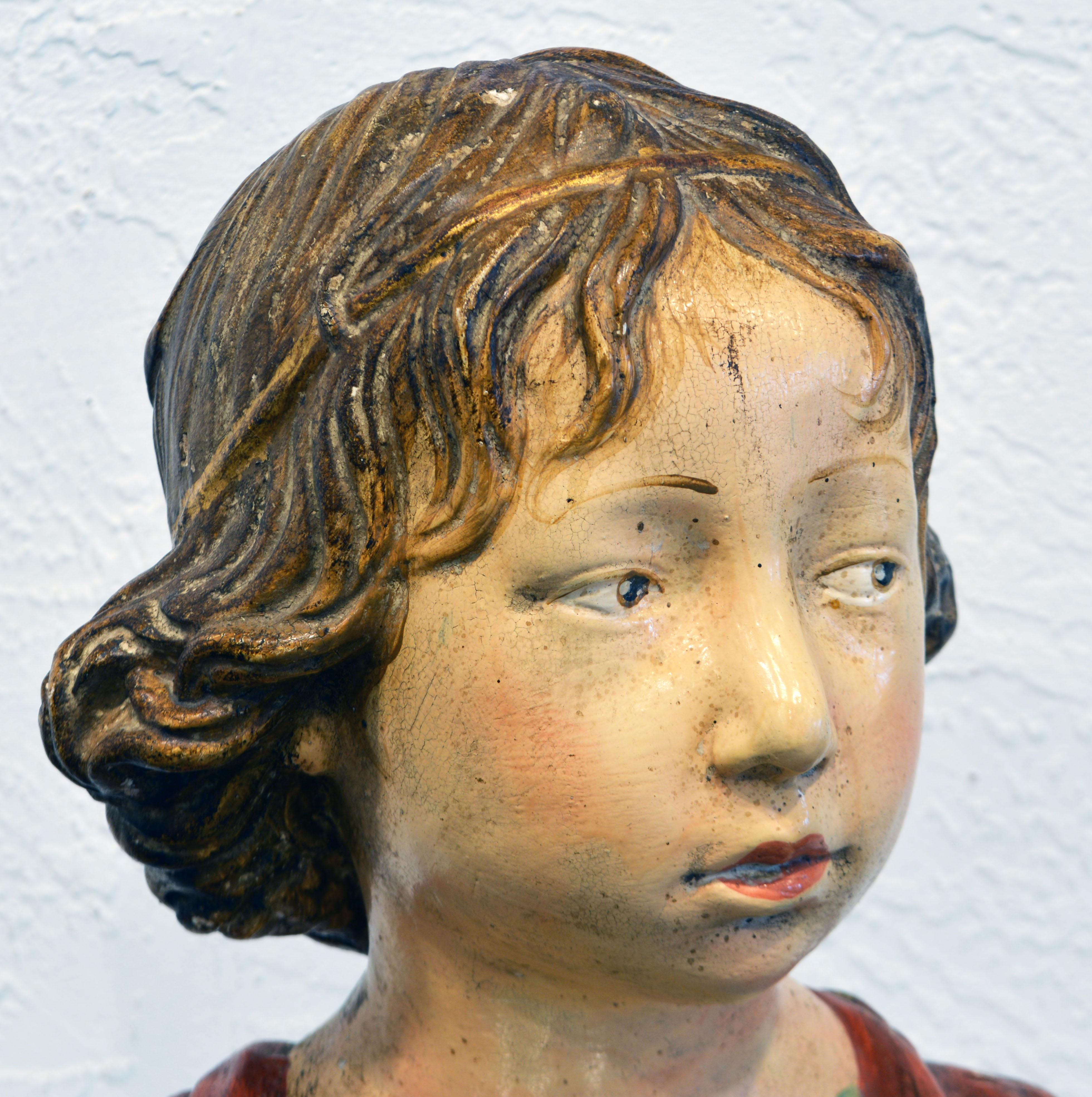 19th C. Italian Terracotta Bust of a Young Boy After Andrea Della Robbia 1