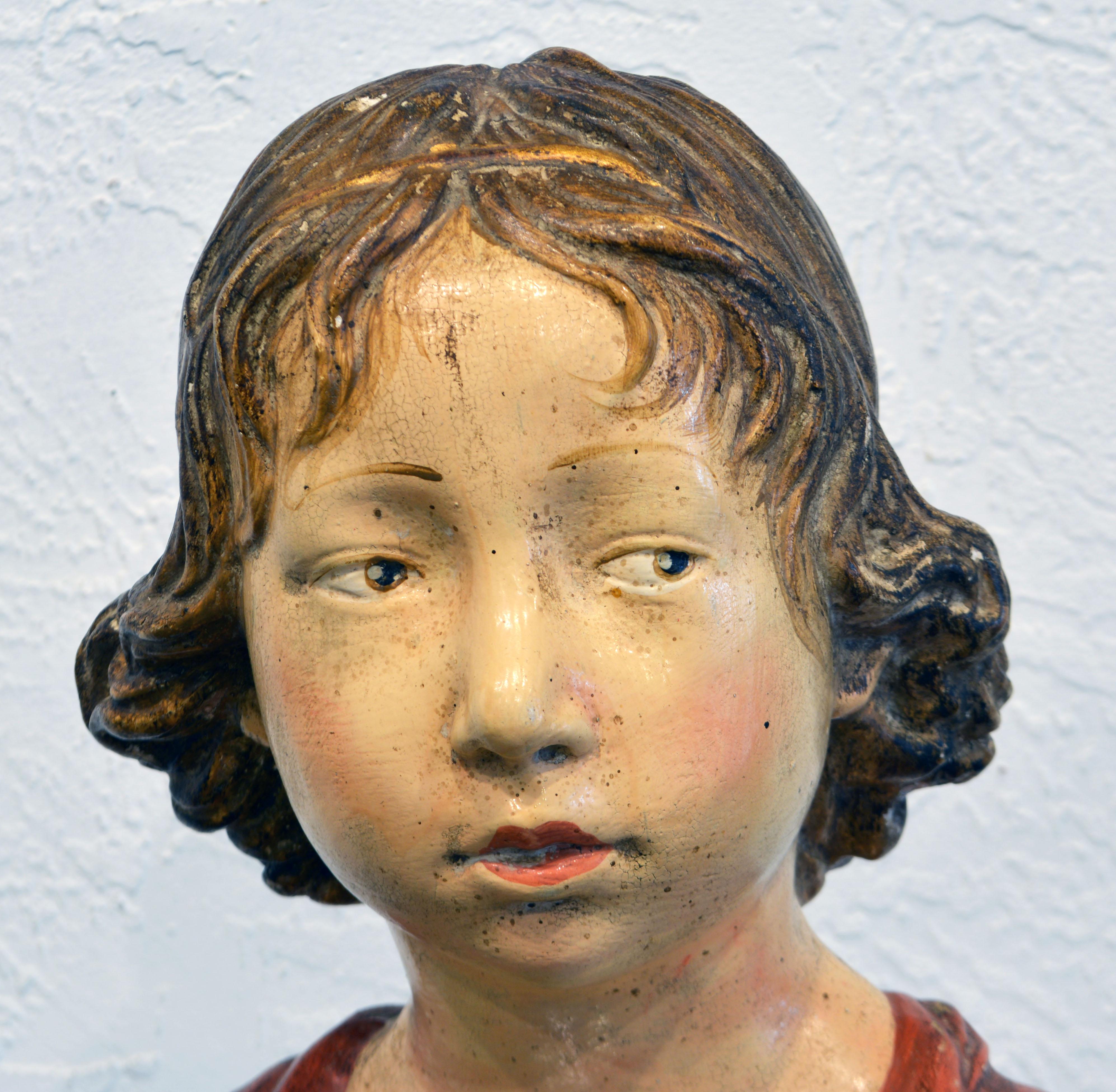 19th C. Italian Terracotta Bust of a Young Boy After Andrea Della Robbia 2