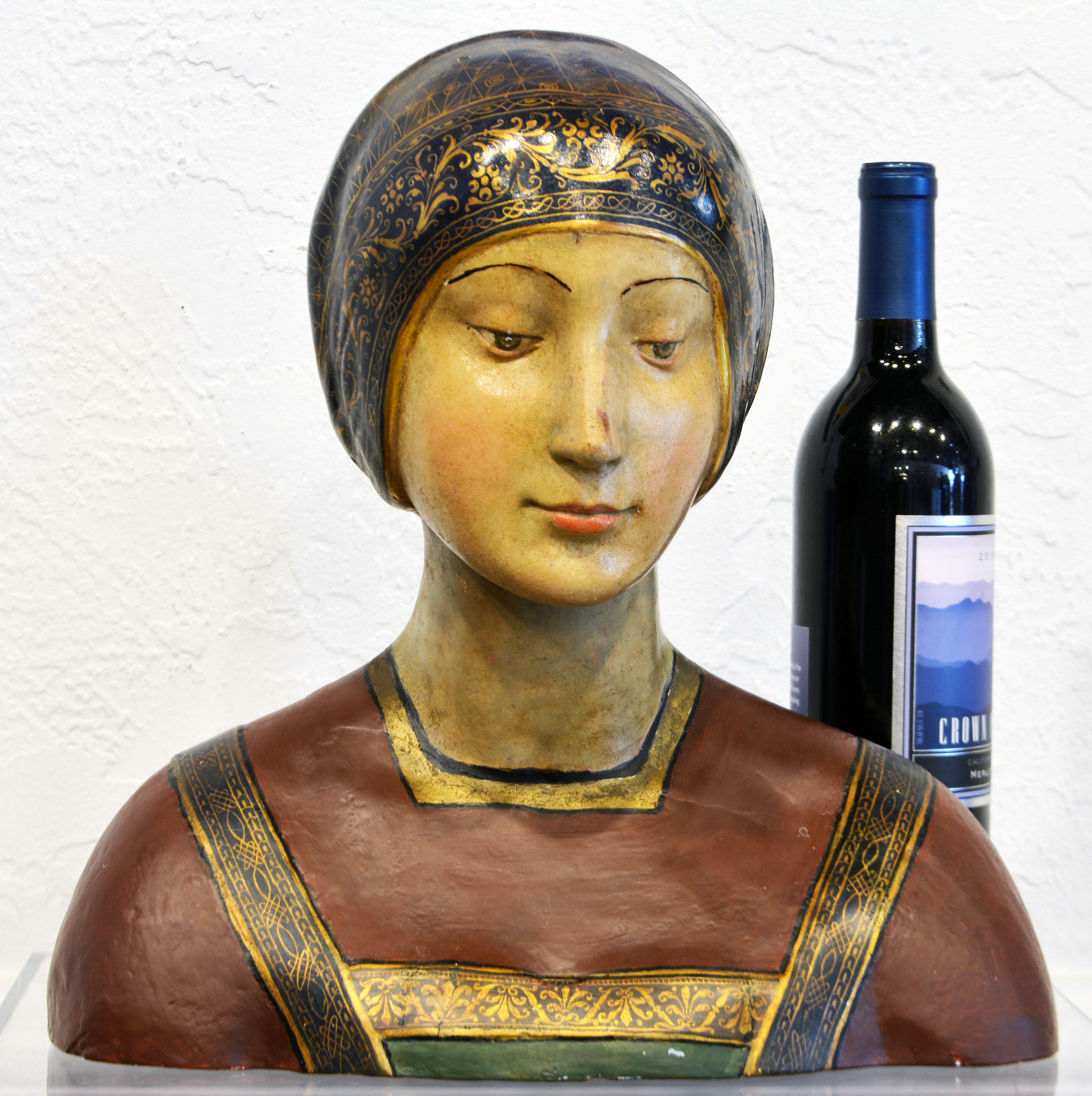 19th C. Italian Terracotta Bust of Isabella of Aragon After Francesco de Laurana In Good Condition In Ft. Lauderdale, FL