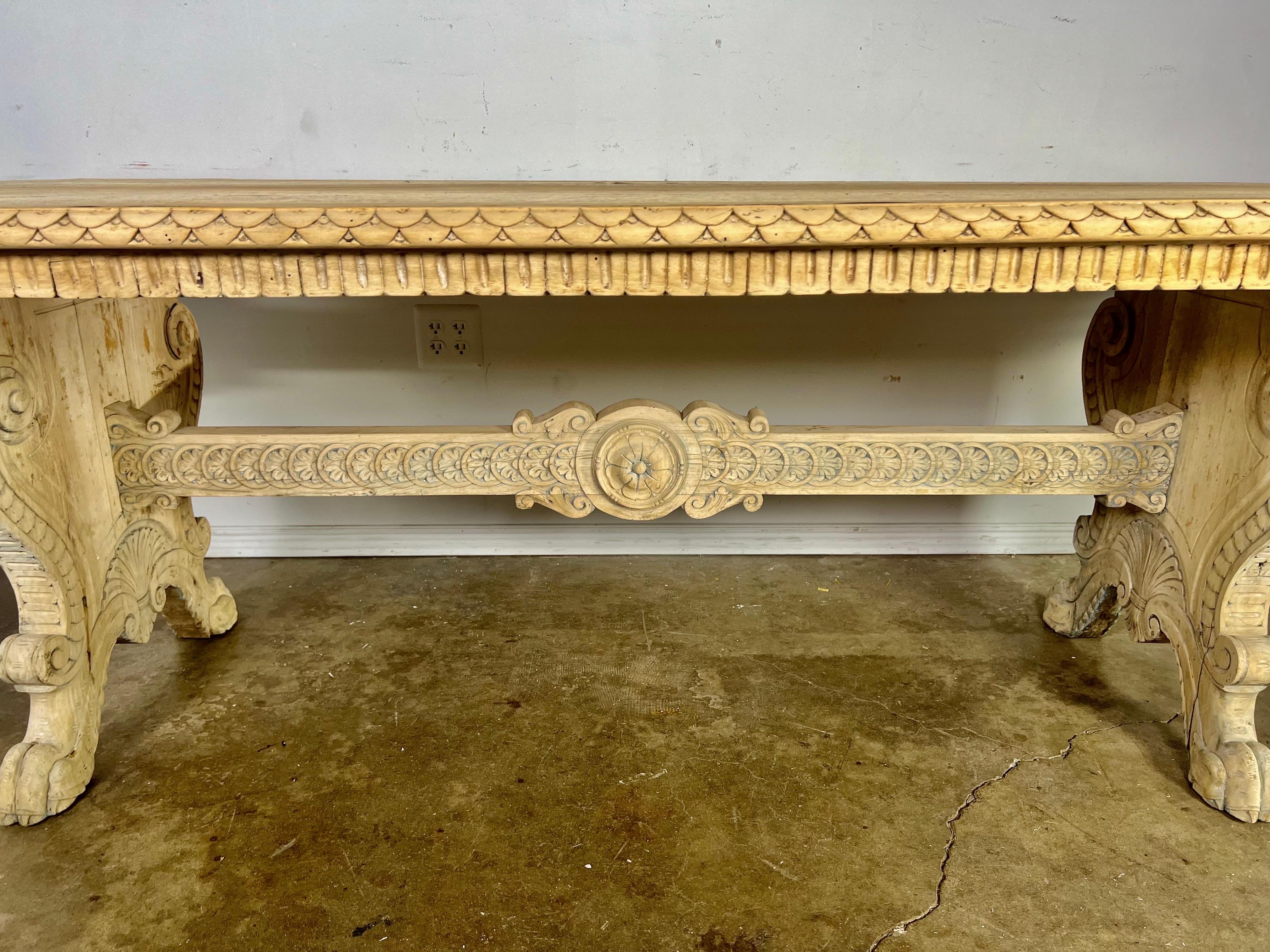 Renaissance 19th C. Italian Trestle Table For Sale