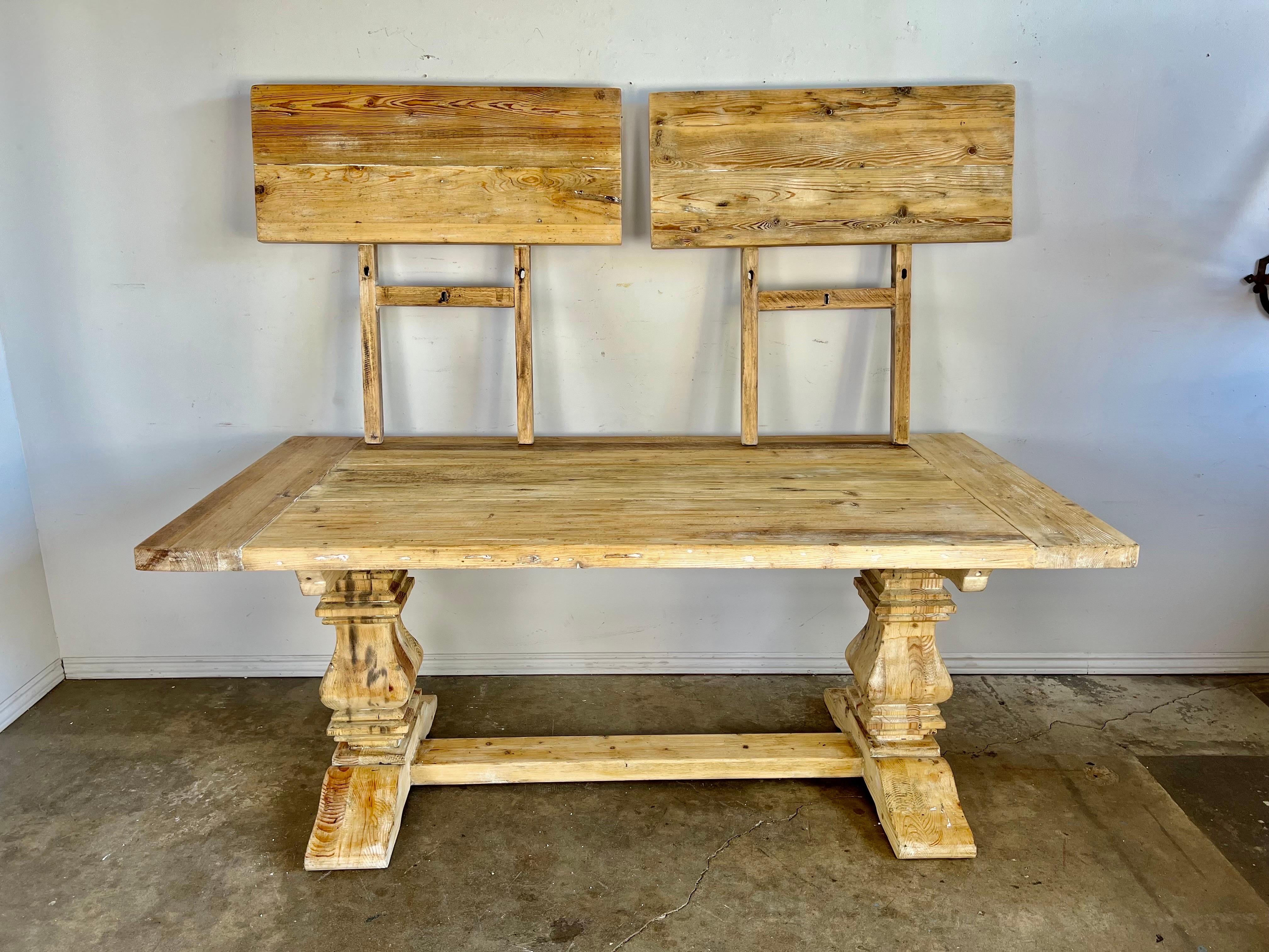 Early 20th C.  Tuscan Style Pine Dining Table w/ Leaves For Sale 6