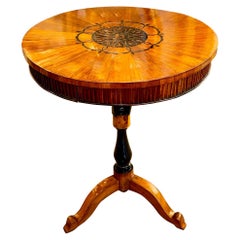 19th c. Italian Walnut Inlaid Occasional Table