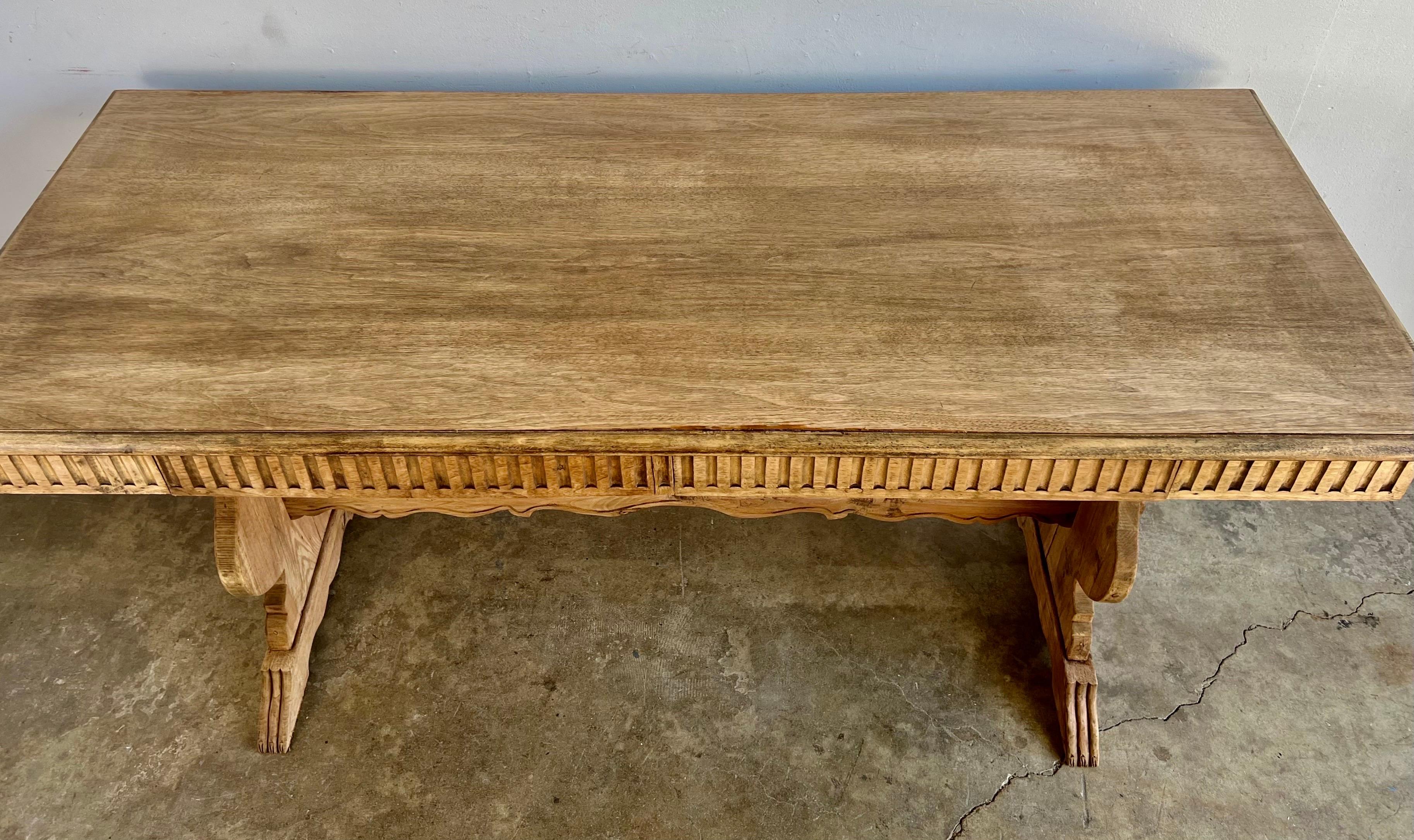 Bleached 19th C. Italian Walnut Writing Table/Desk