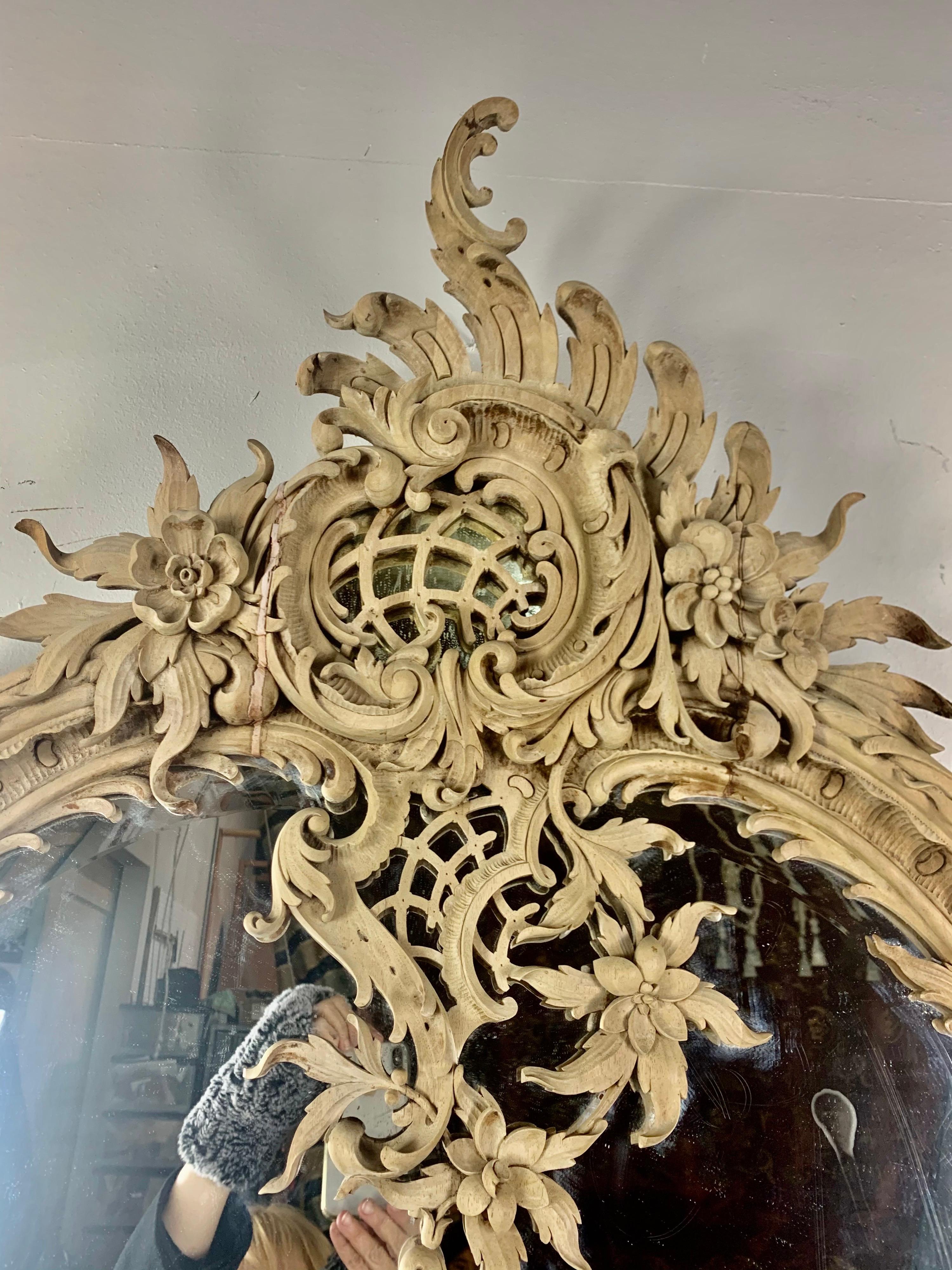19th Century Italian Wood Carved Mirror 2