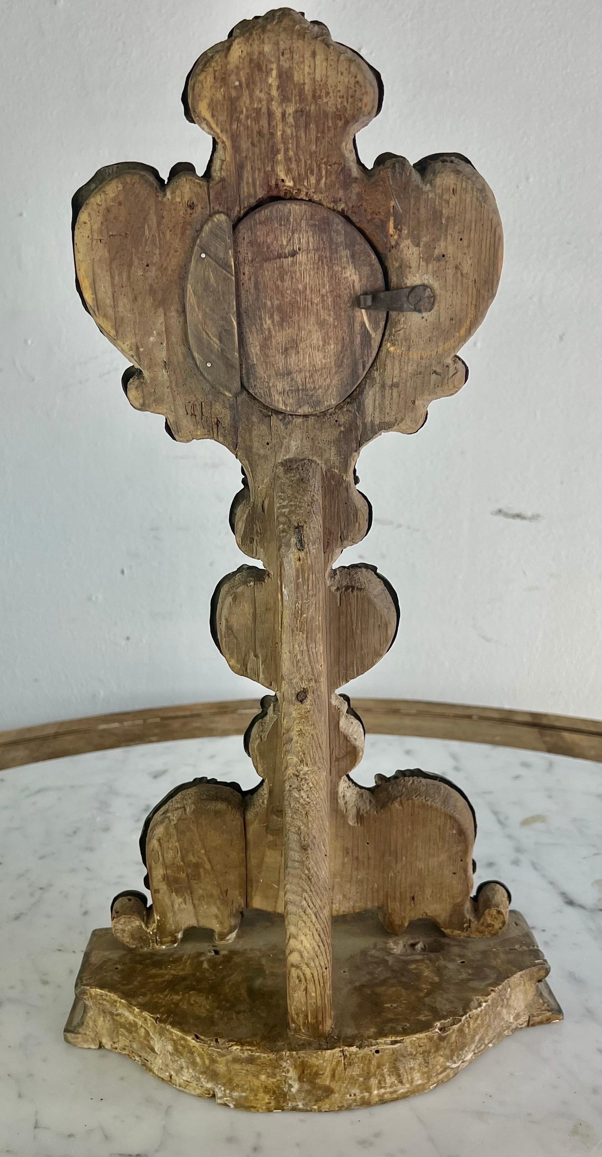 19th Century 19th C. Italian Wood & Metal Embossed Relicquary For Sale