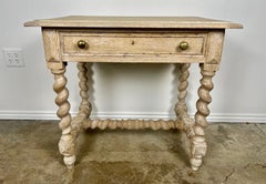 19th Century Jacobean Style Oak Table w/ Barley Twist Legs