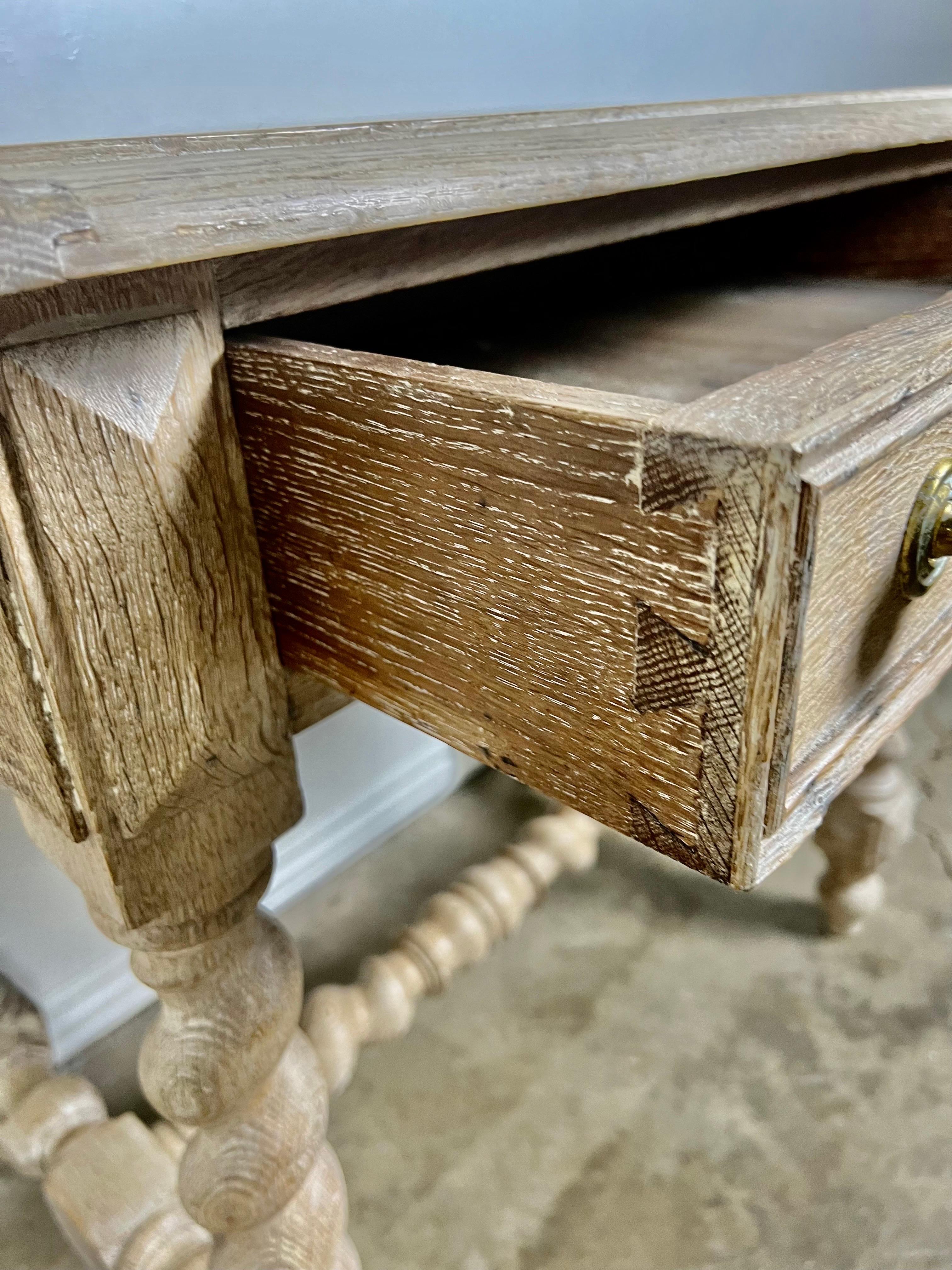 Oak 19th Century Jacobean Style Table with Drawer For Sale