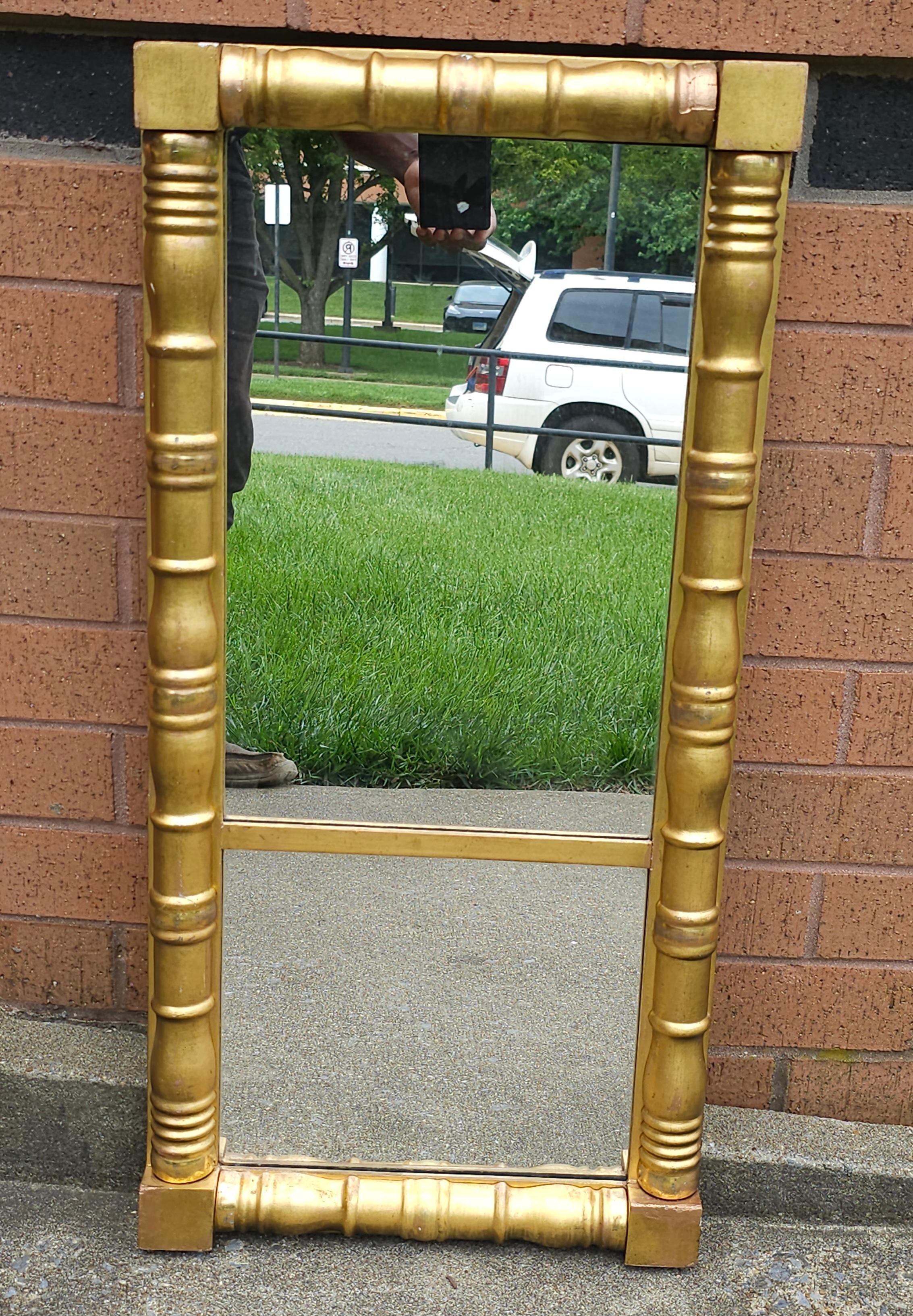 19th C. James Todd Looking Glass Empire Classical Giltwood Trumeau Mirror In Good Condition For Sale In Germantown, MD